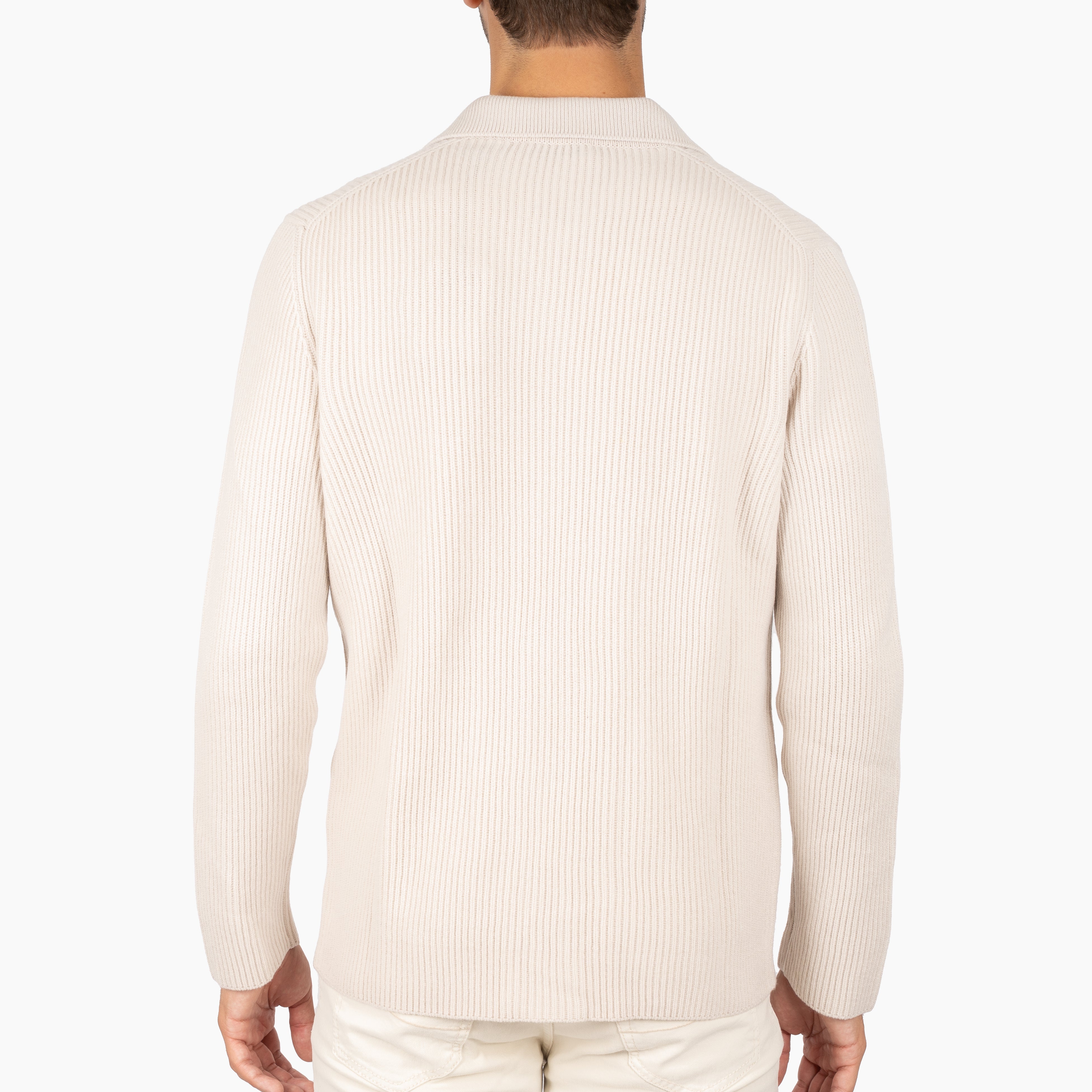 Gran Sasso Gebreid Knoopvest Crème | Cashmere Lana