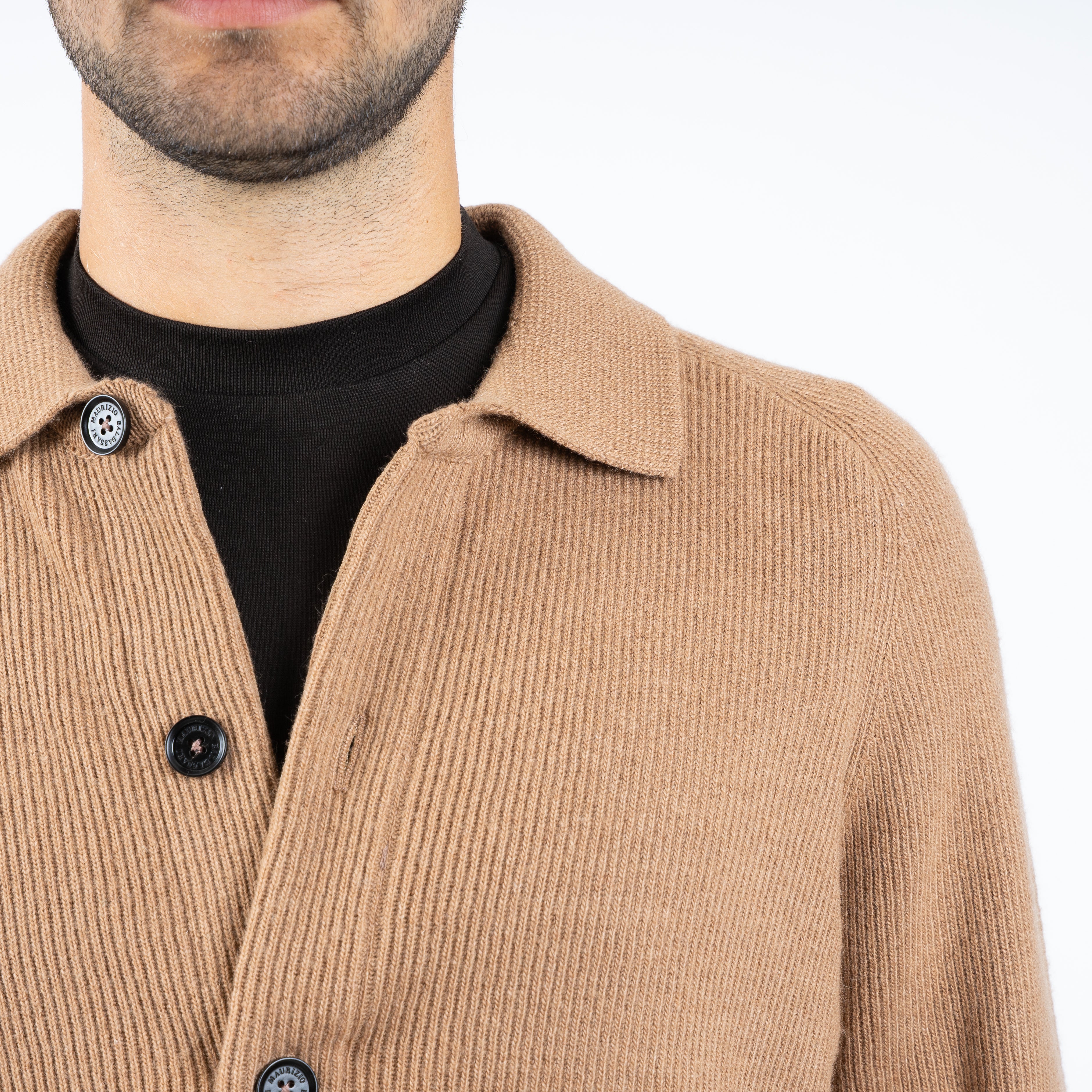 Maurizio Baldassari Overshirt Camel | Chevron Details Blouson