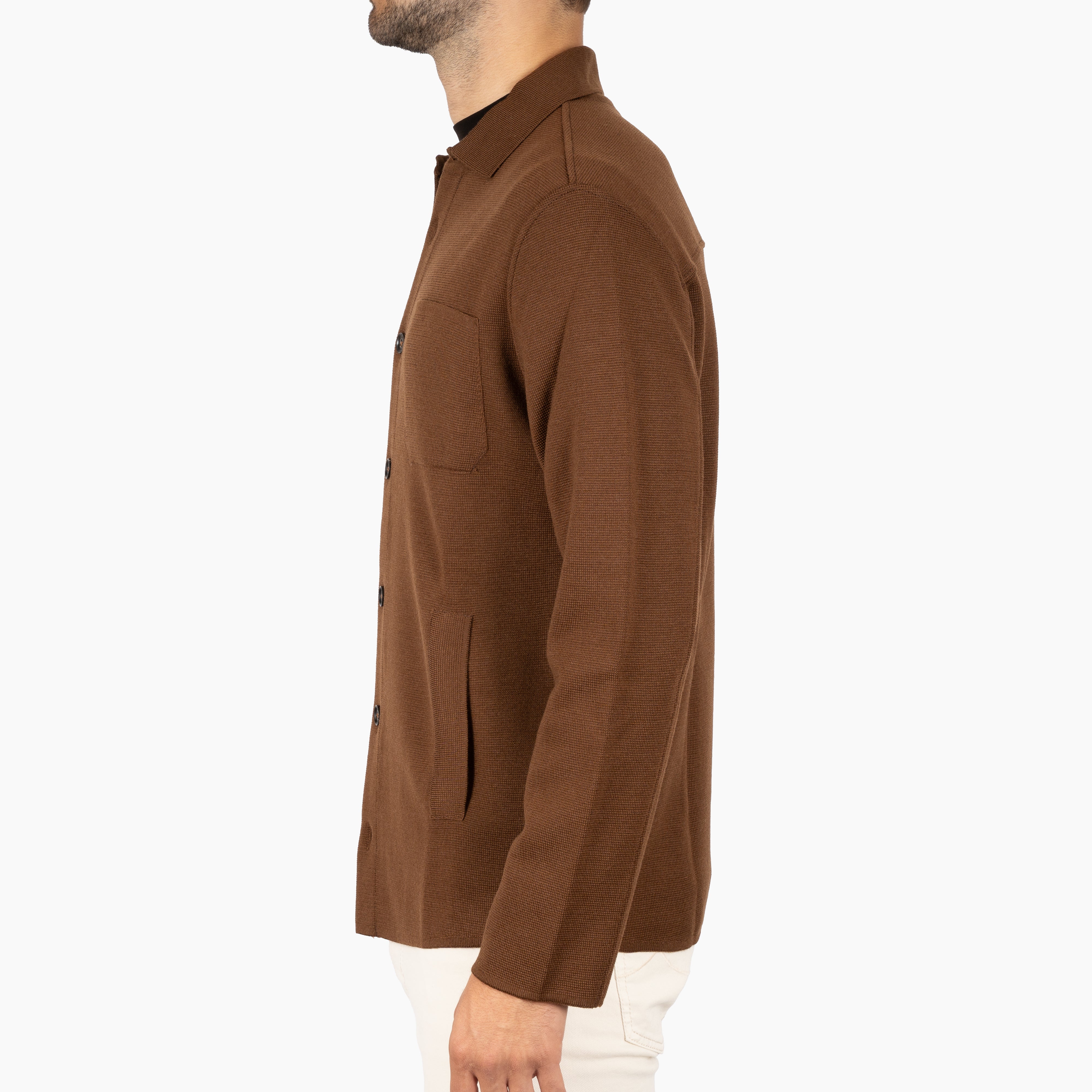 Maurizio Baldassari Gebreid Overshirt Camel | Milano Stitch