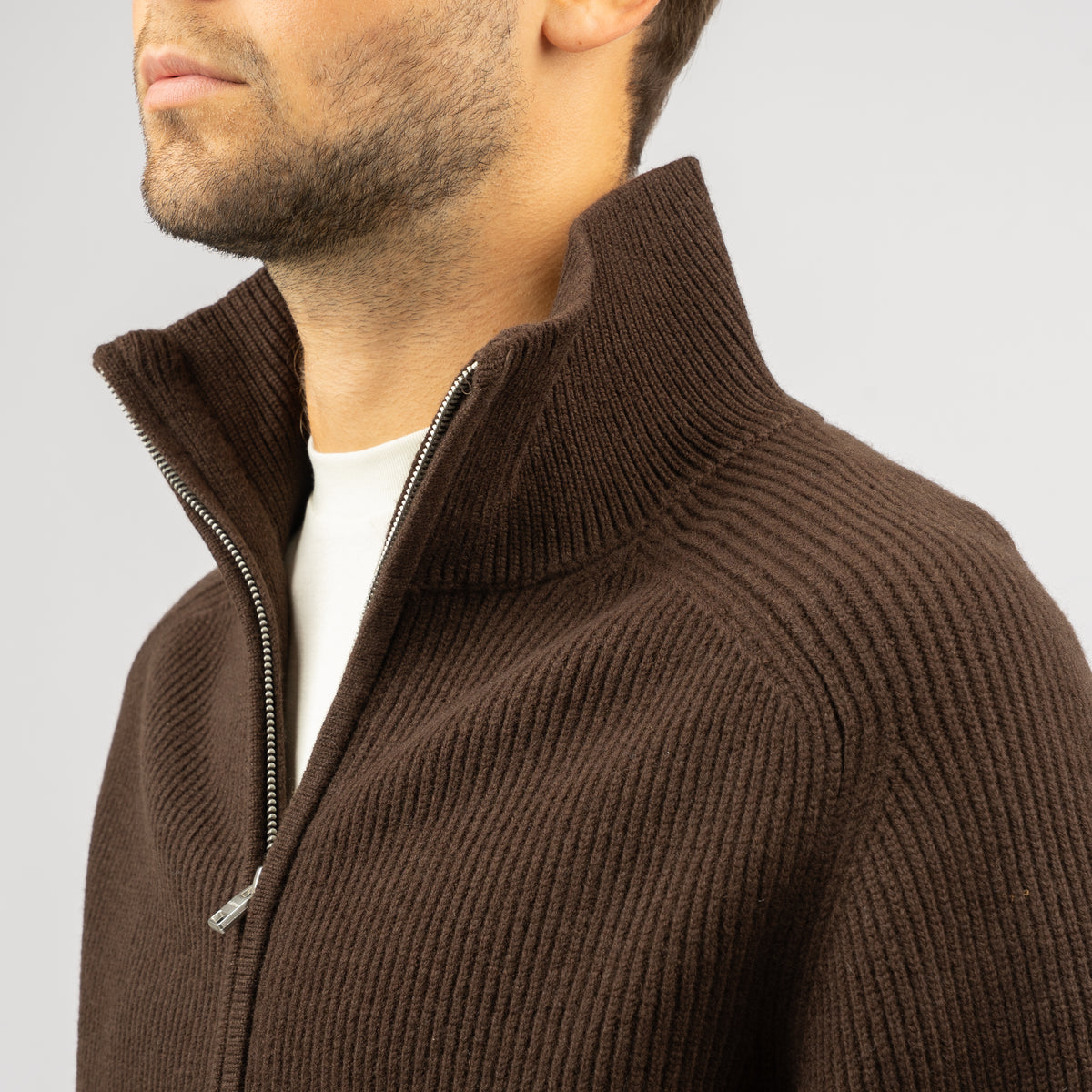 Flaneur Gebreid Vest Bruin | Badge Knit