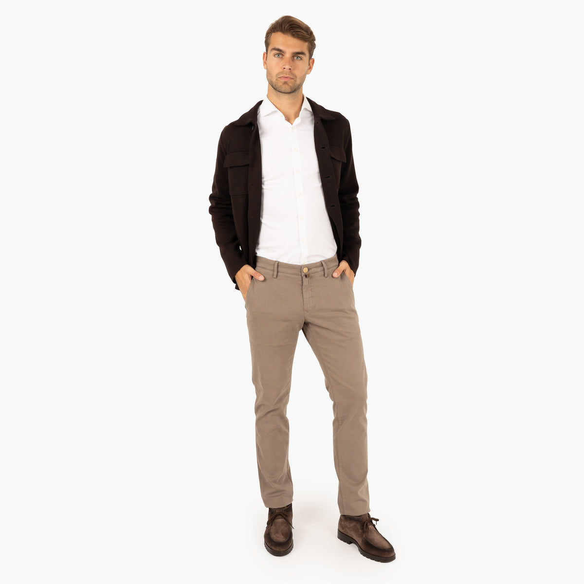 Gran Sasso Gebreid Overshirt Bruin | Sartorial
