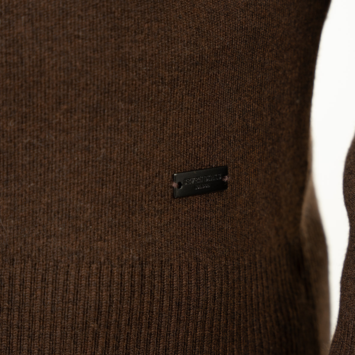 SEVEN DIALS Gebreid Vest met Rits Bruin | Wakeley
