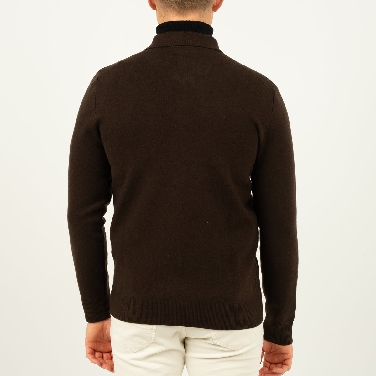 SEVEN DIALS Gebreid Vest met Rits Bruin | Wakeley
