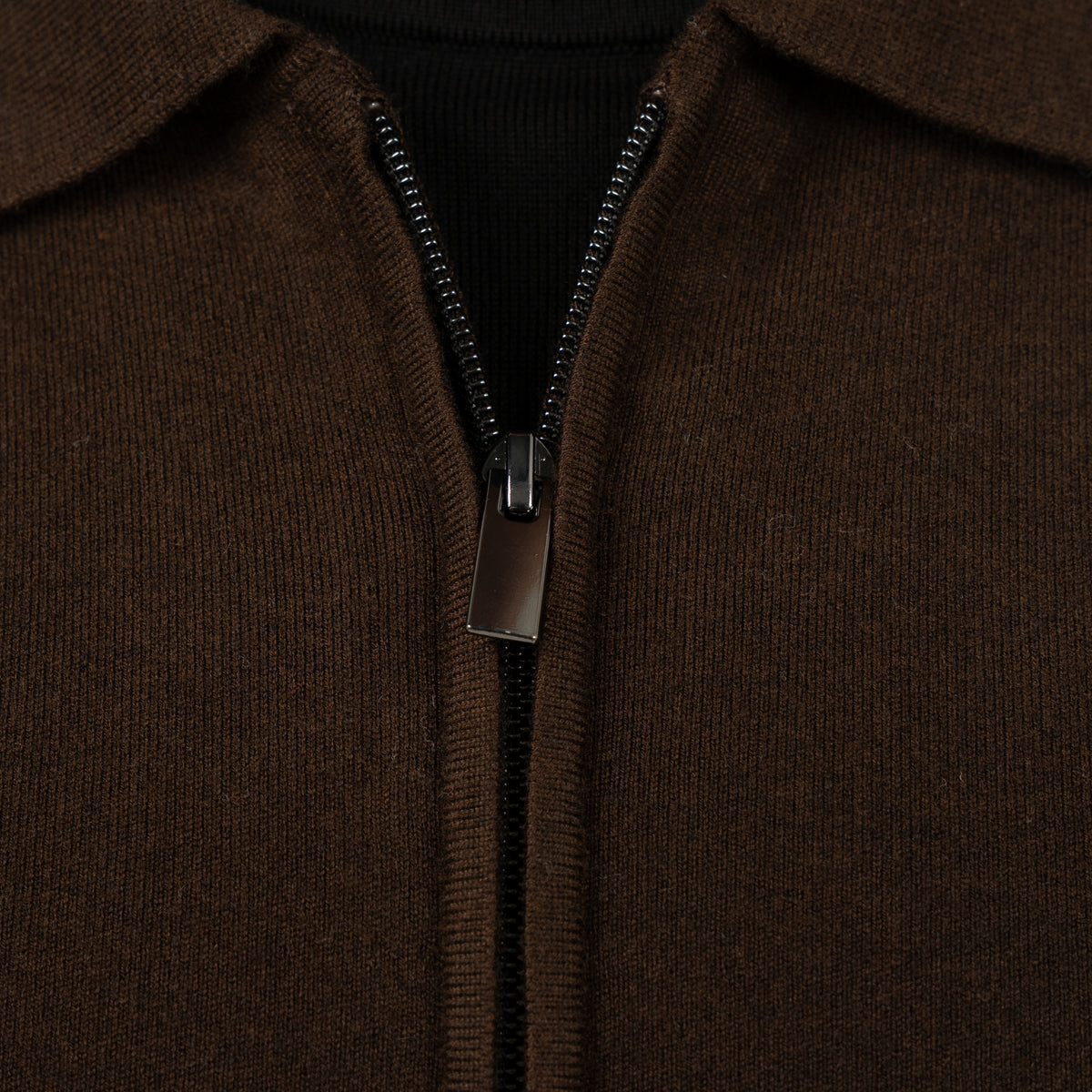 SEVEN DIALS Gebreid Vest met Rits Bruin | Wakeley