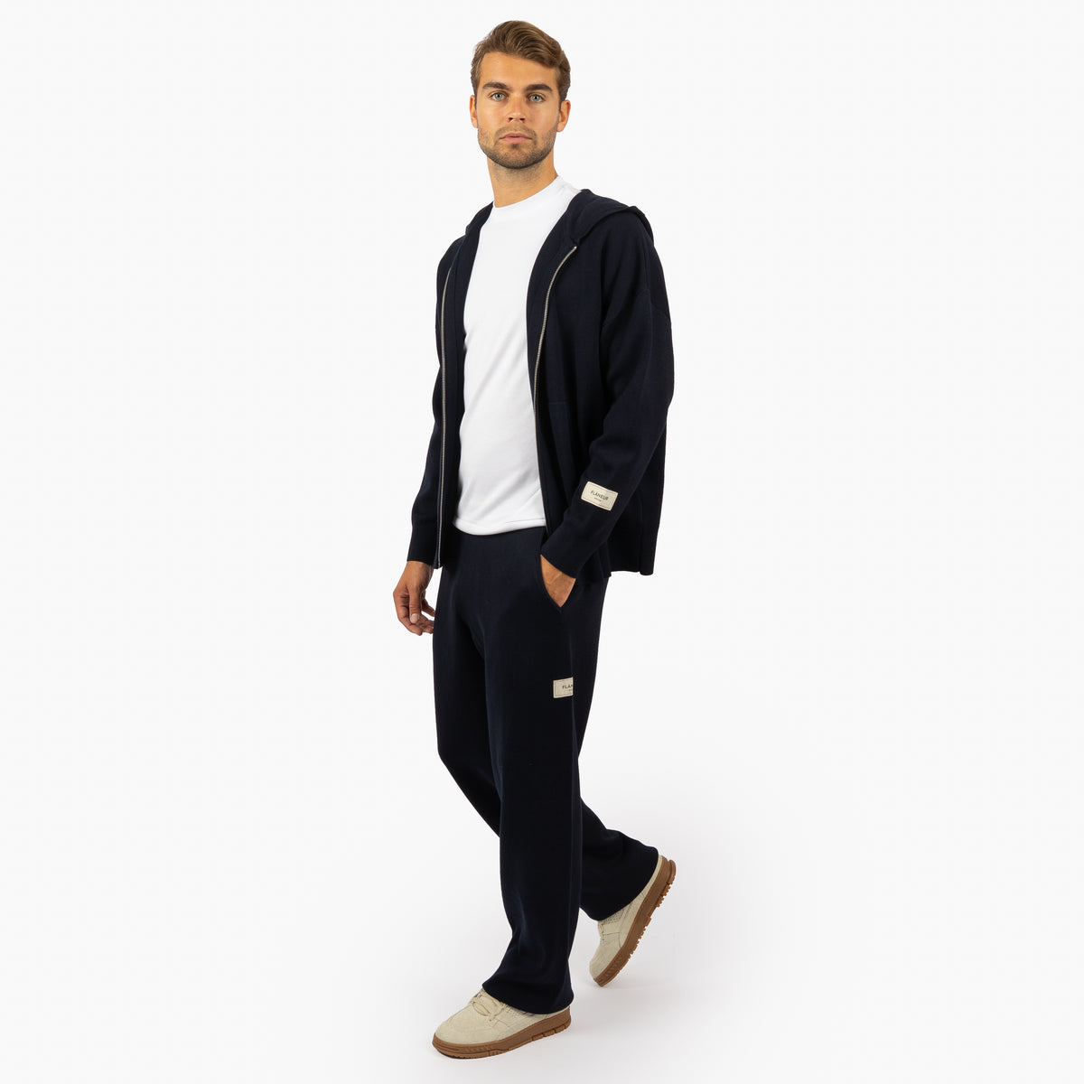 Flaneur Gebreid Vest Blauw | Atelier Knit Zip-Up