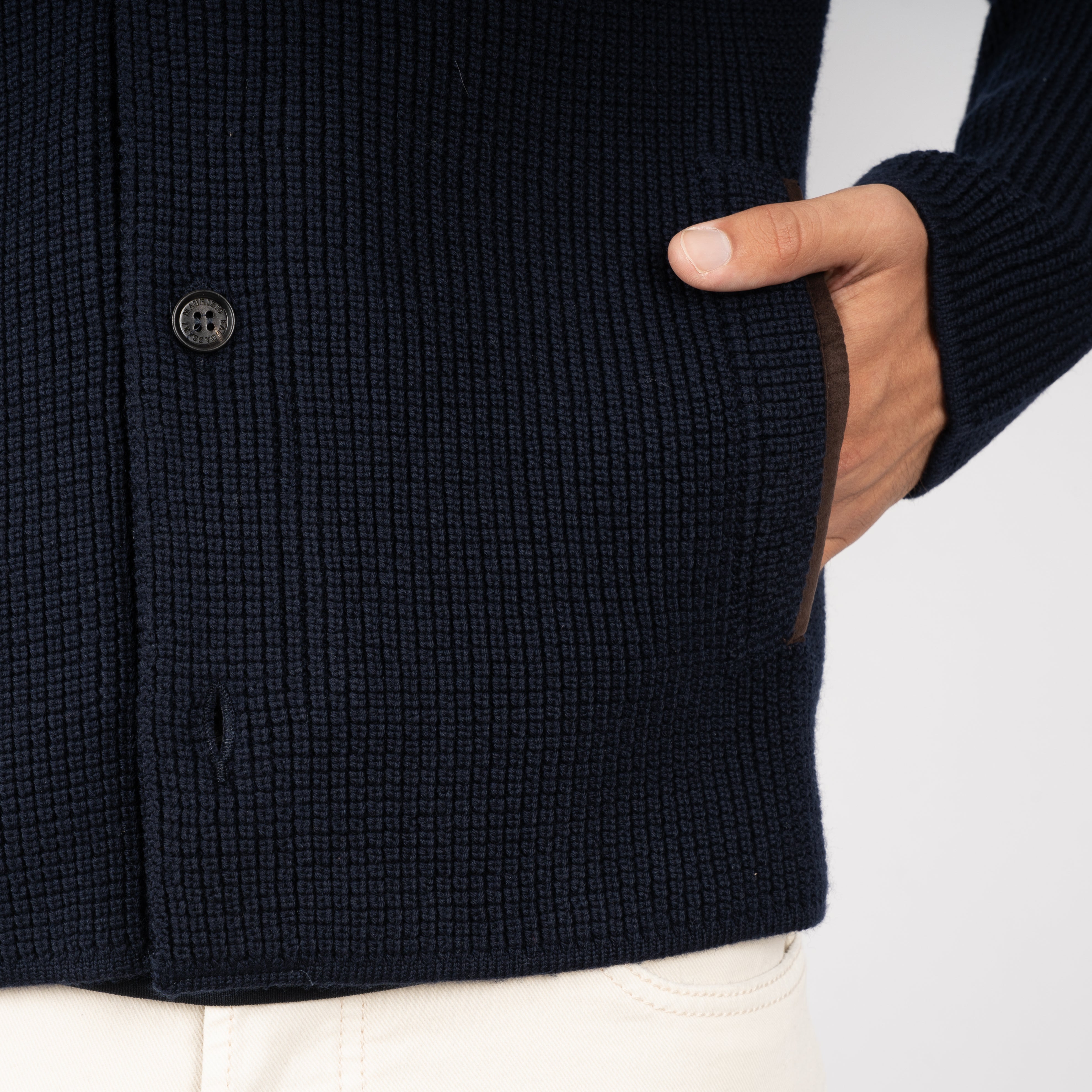 Maurizio Baldassari Gebreid Overshirt Blauw | Light Brenta