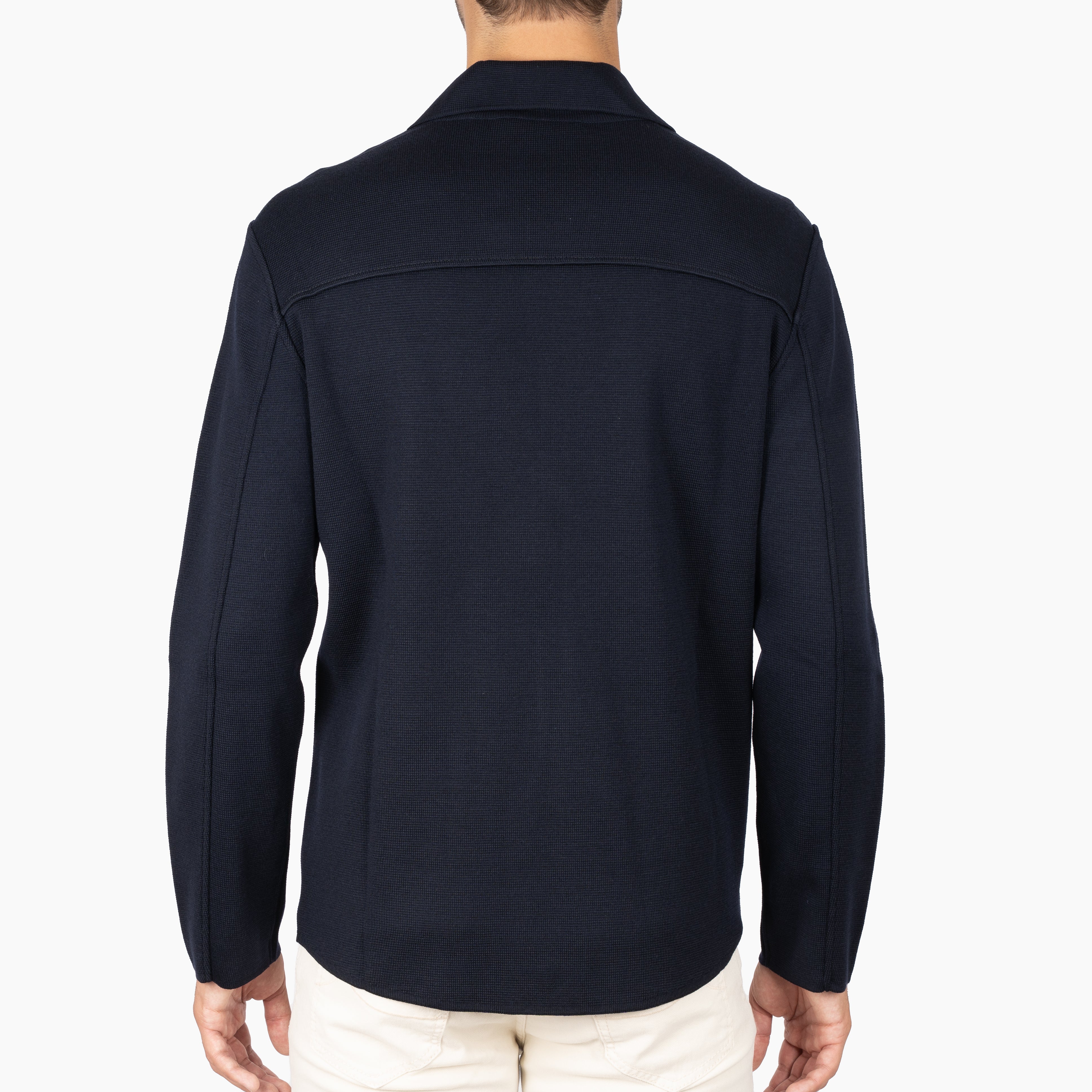 Maurizio Baldassari Gebreid Overshirt Blauw | Milano Stitch