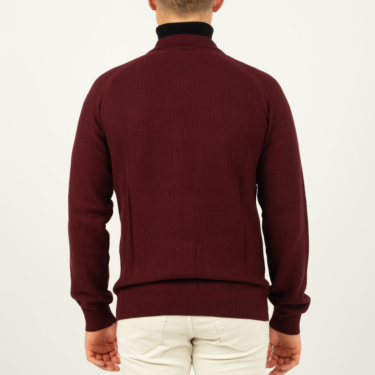 SEVEN DIALS Gebreid Vest met Rits Bordeaux Rood | Accra