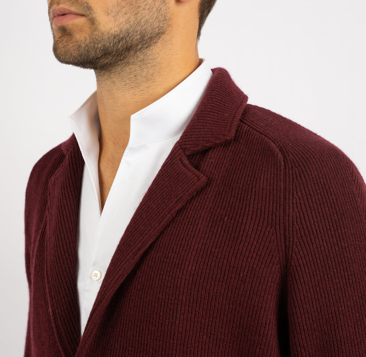 Maurizio Baldassari Knitted Colbert Bordeaux Rood | 2B Swacket