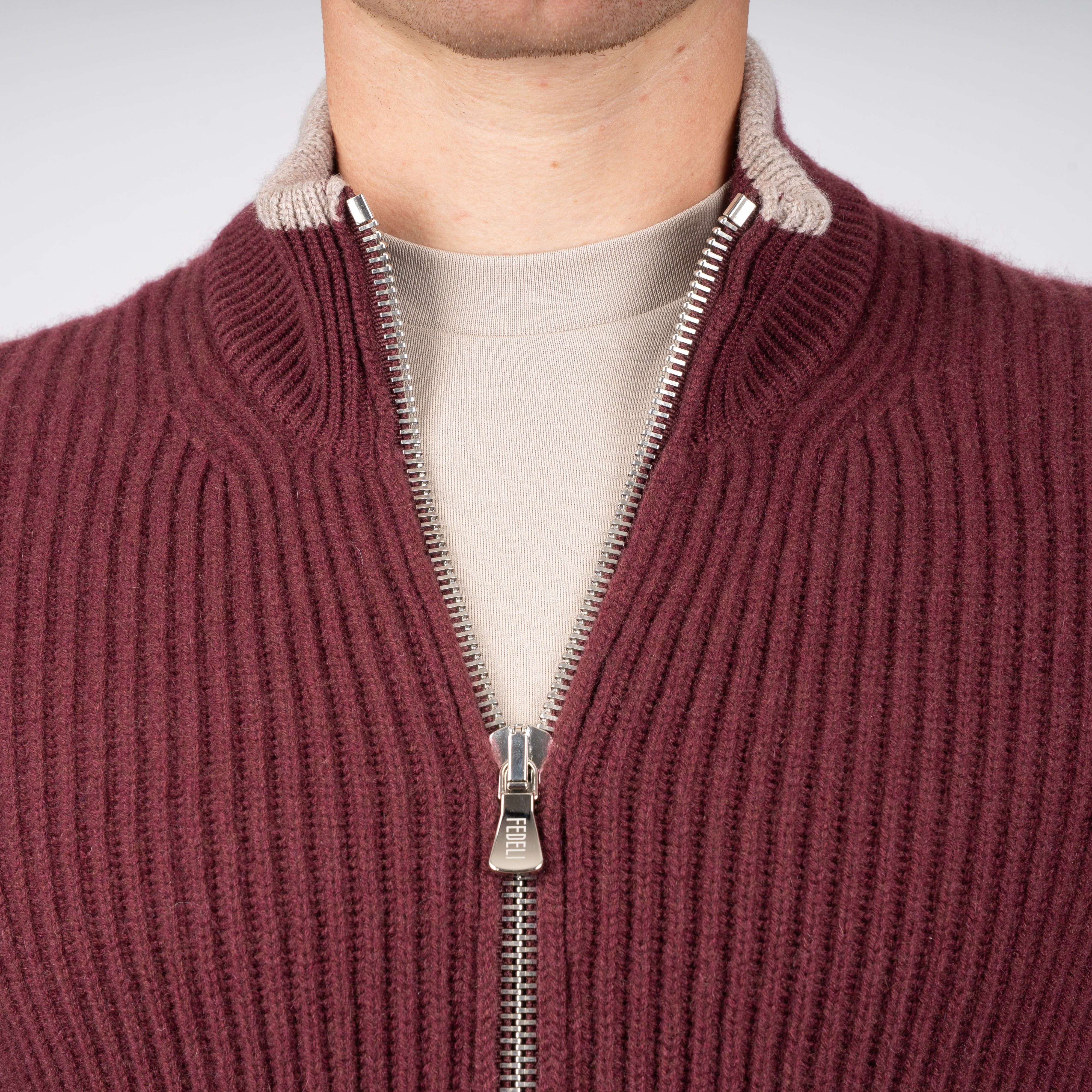 Fedeli Cashmere Vest Bordeaux Rood | Sand Open