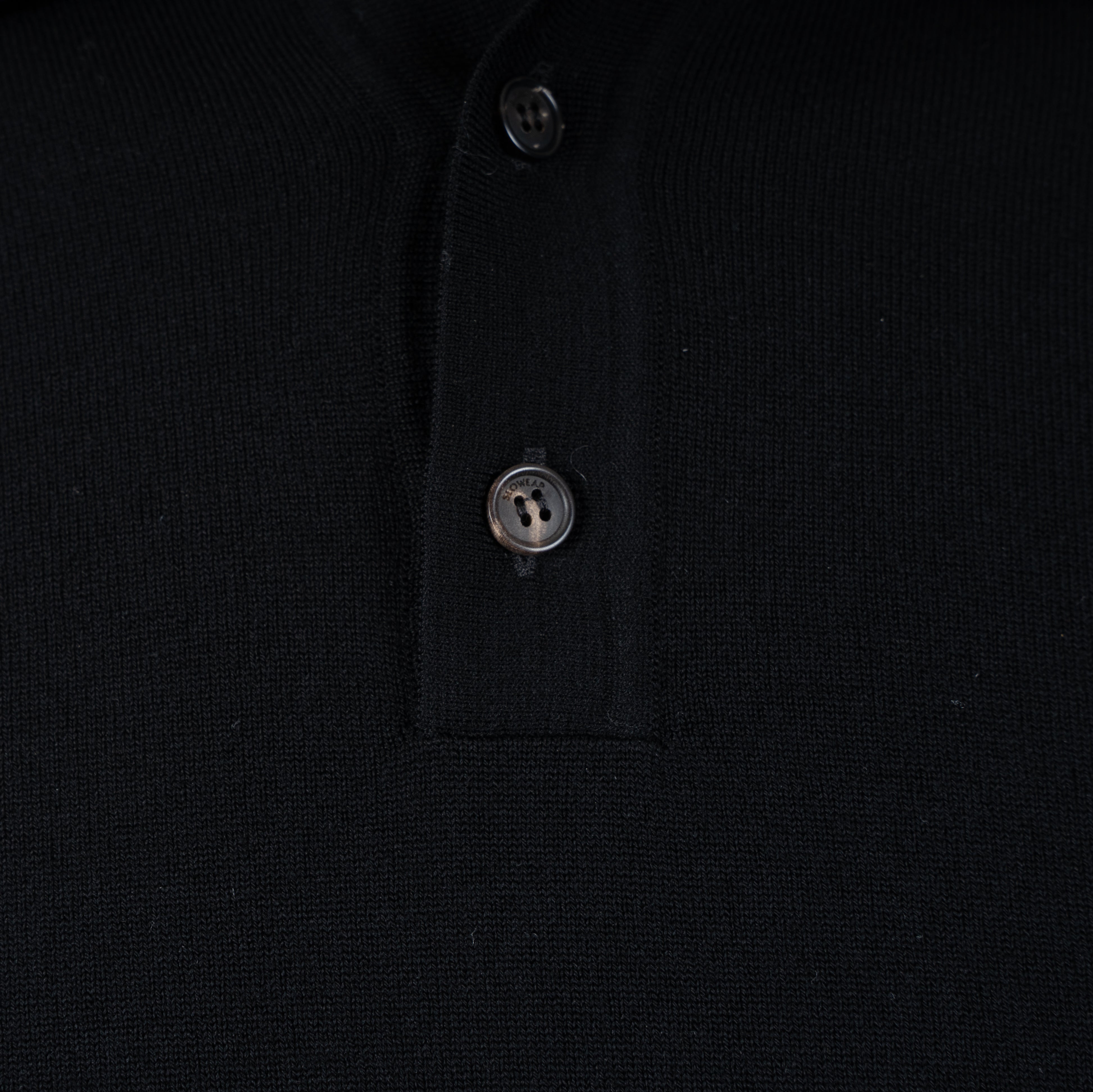 Slowear Gebreide Polo Lange Mouw Zwart | Flexwool