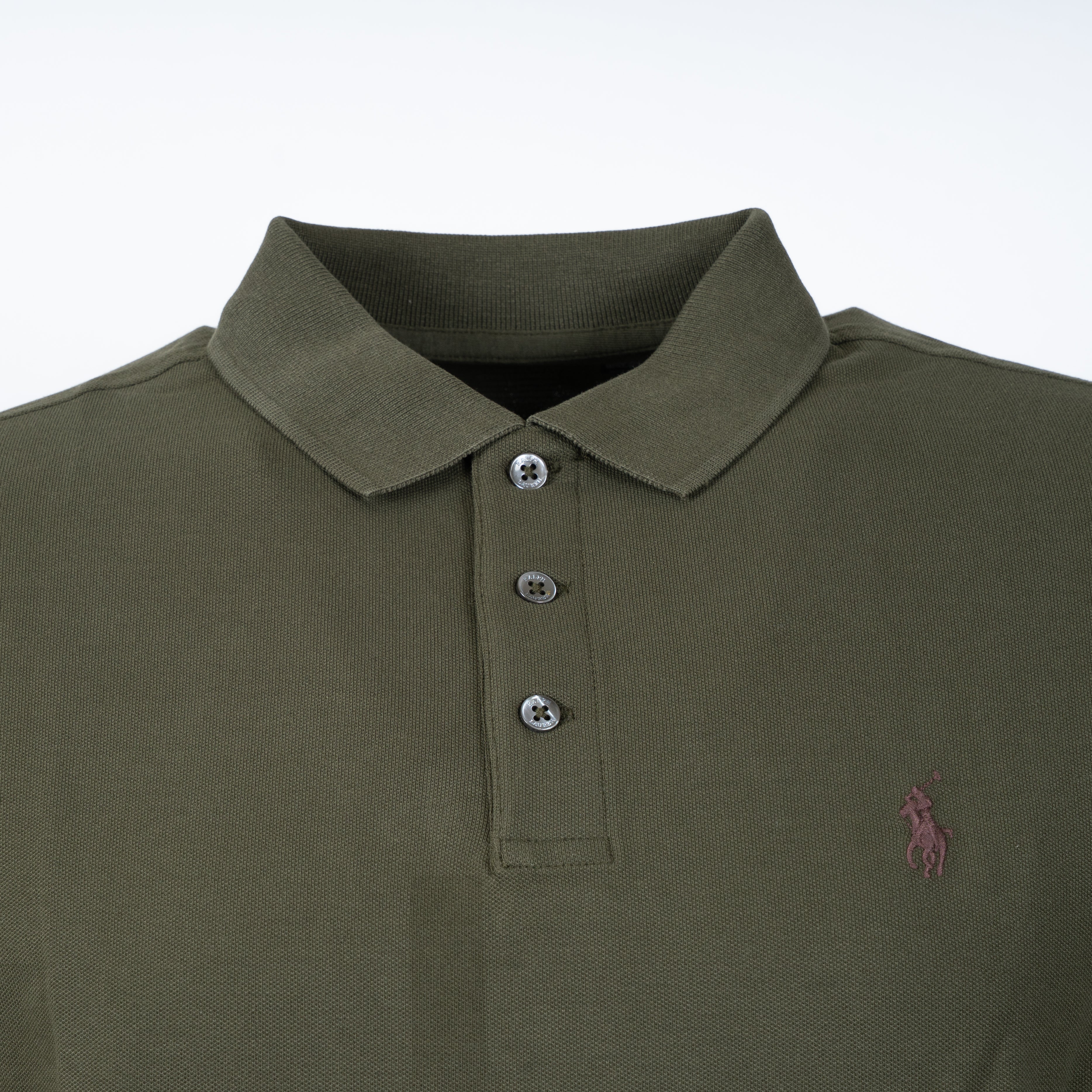 Ralph Lauren Polo Lange Mouw Groen | Custom Slim Fit