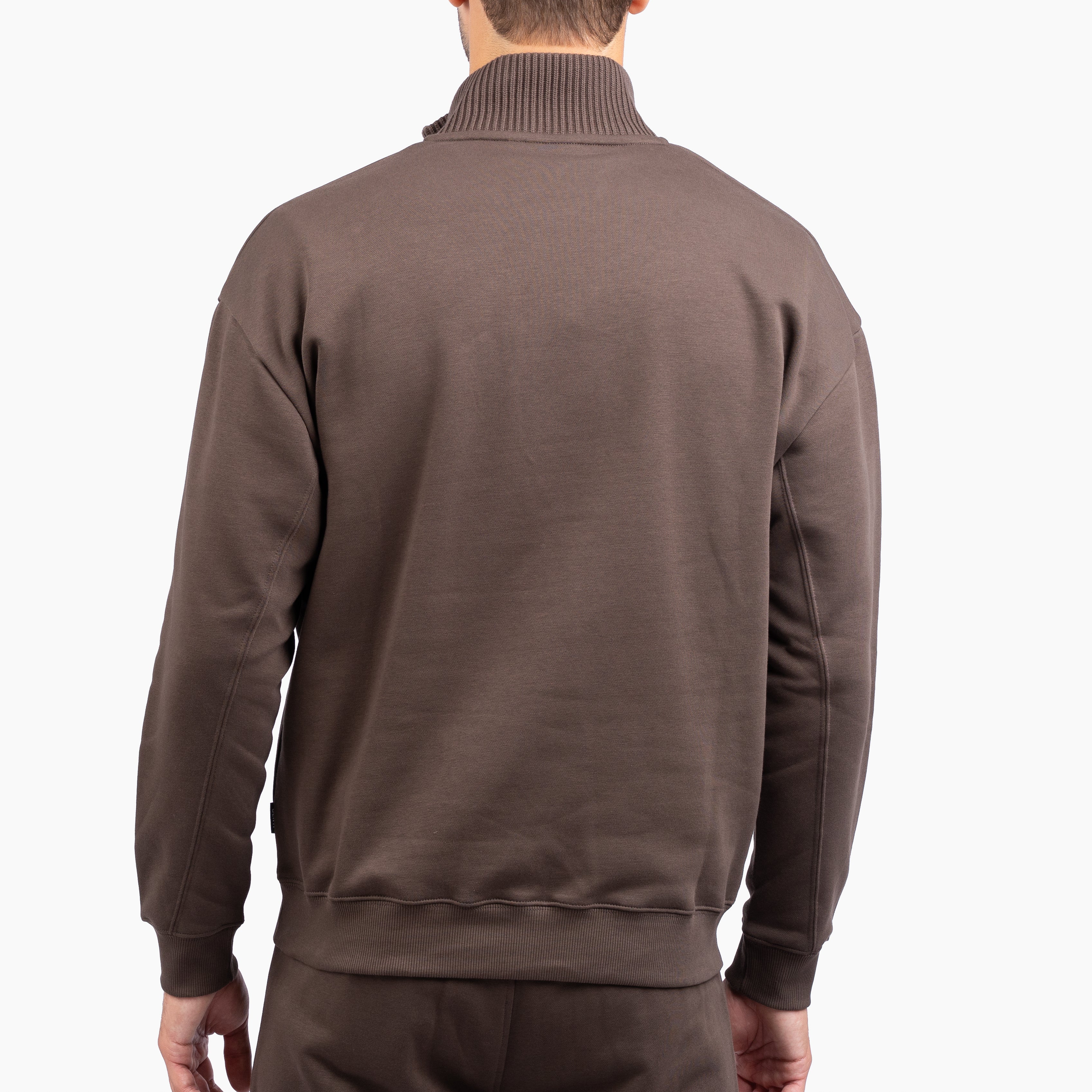 Genti Sweater met Rits Bruin | Cotton