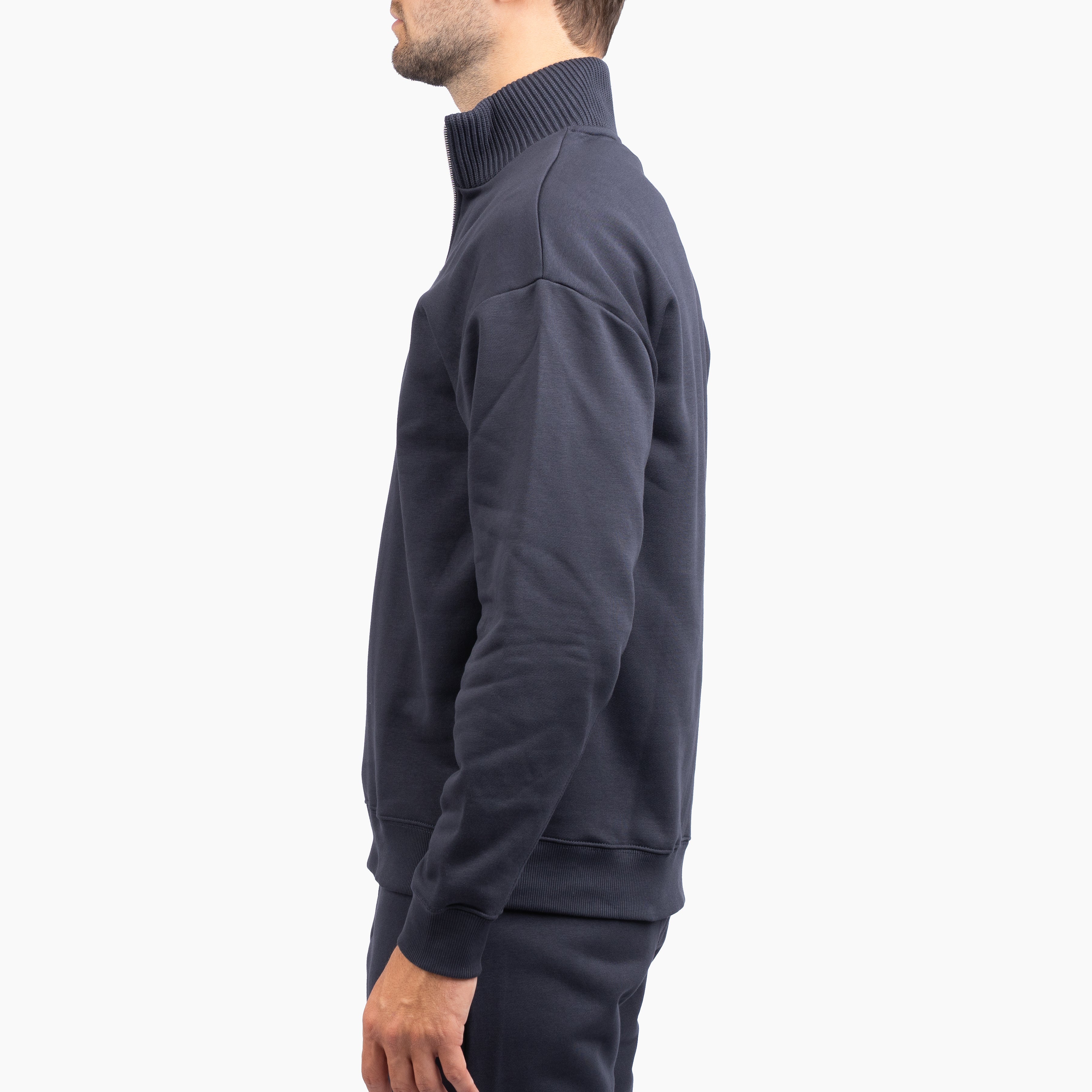 Genti Sweater met Rits Blauw | Cotton