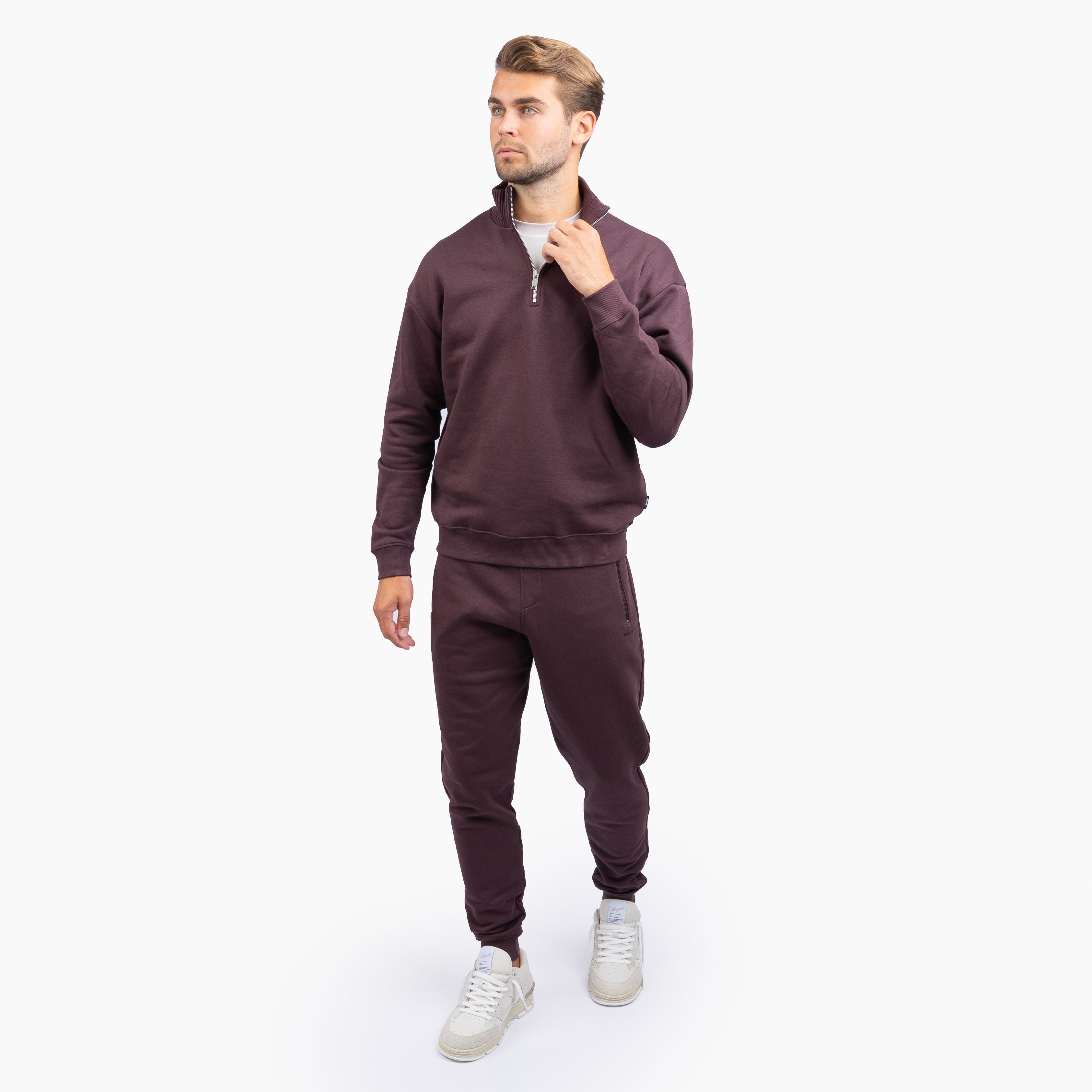 Genti Sweater met Rits Rood | Cotton
