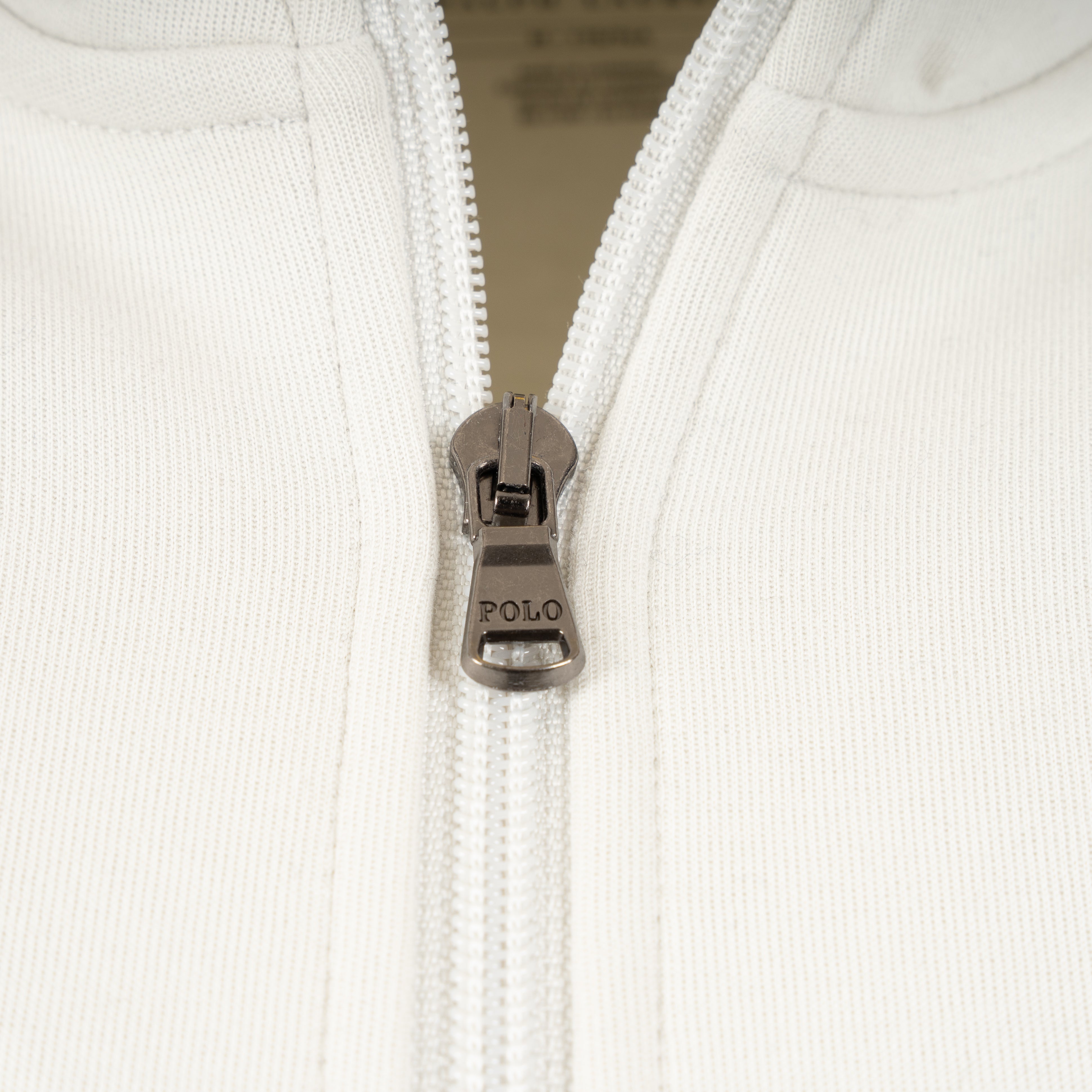 Ralph Lauren Sweater met Rits Off-White | Double-Knit