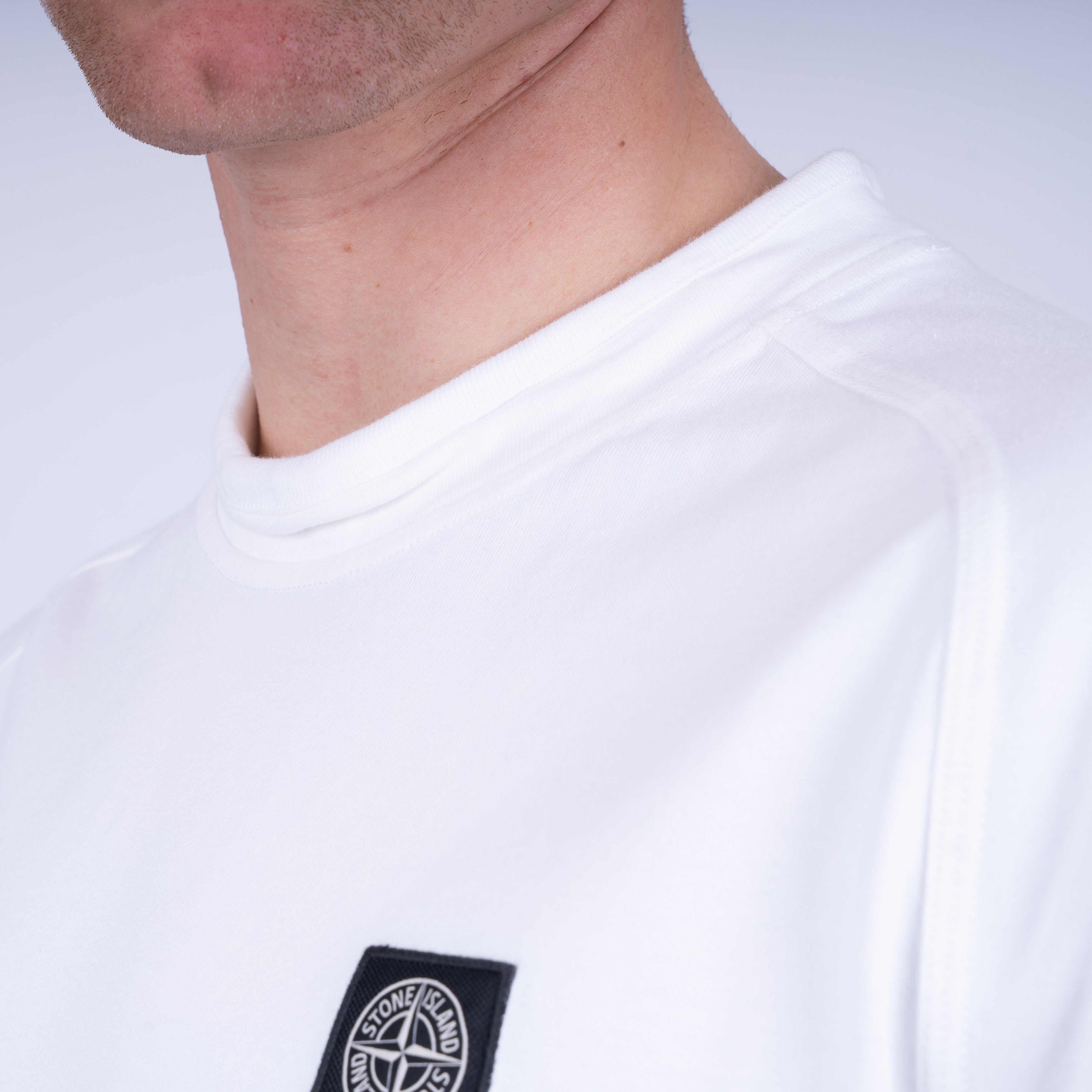 Stone Island T-Shirt Wit | Heavy Organic Cotton