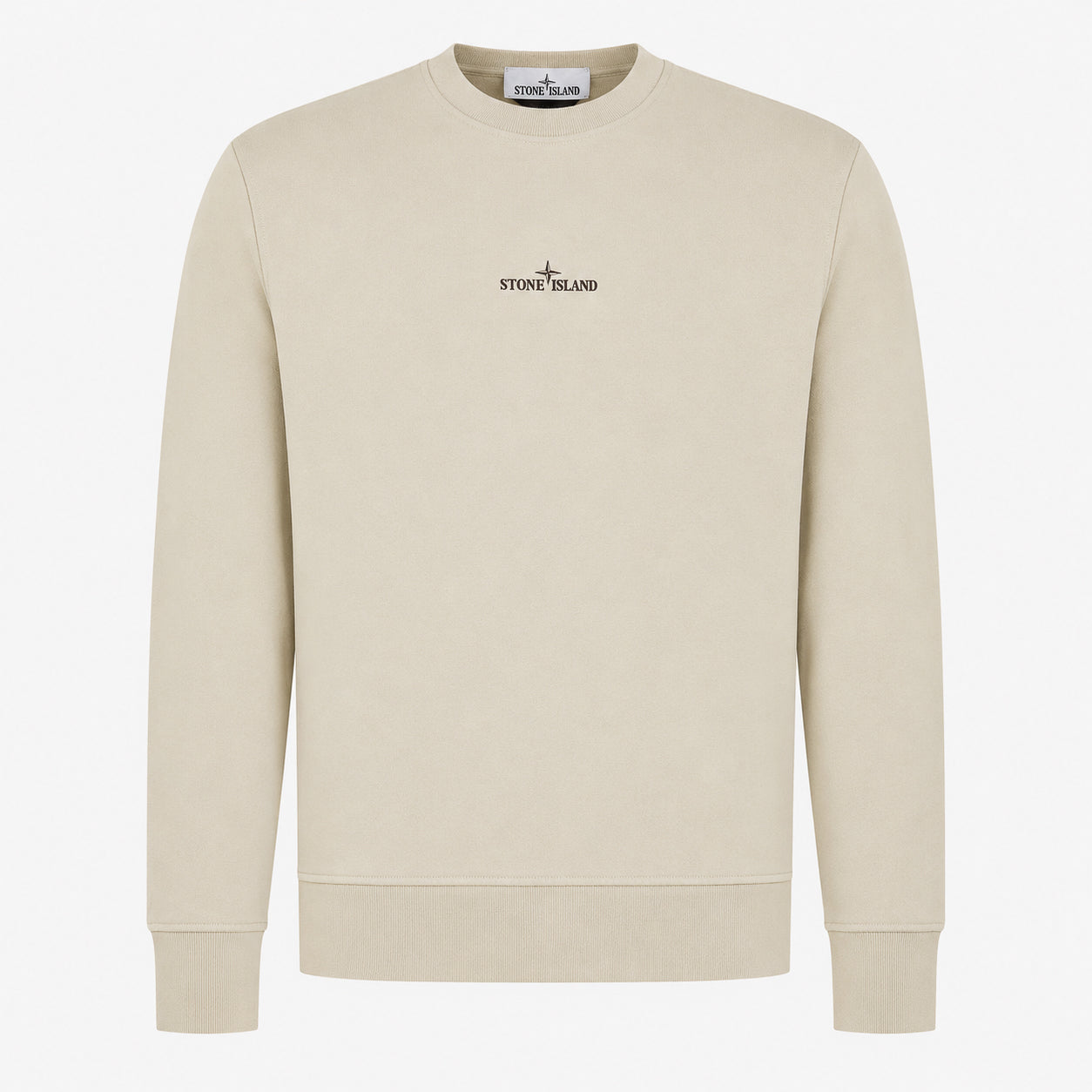 Stone Island Sweater Backprint Beige | Organic Cotton Fleece