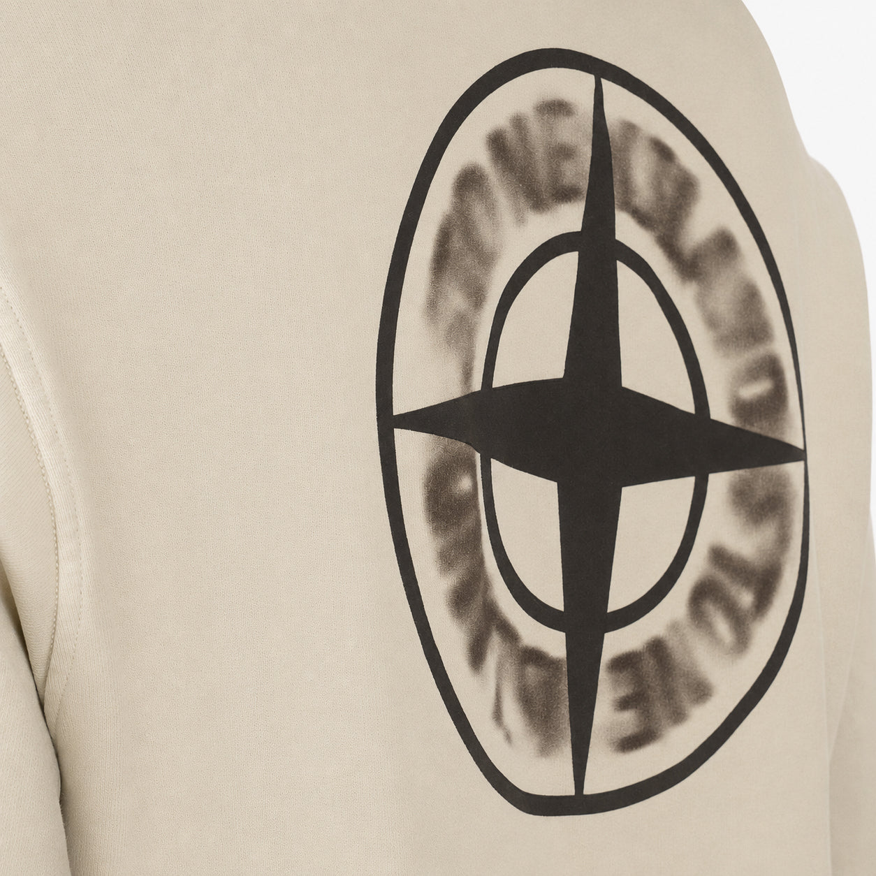 Stone Island Sweater Backprint Beige | Organic Cotton Fleece