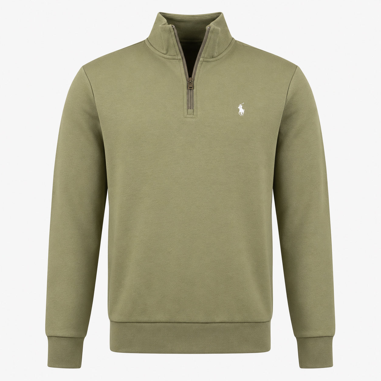 Ralph Lauren Sweater met Rits Groen | Double-Knit