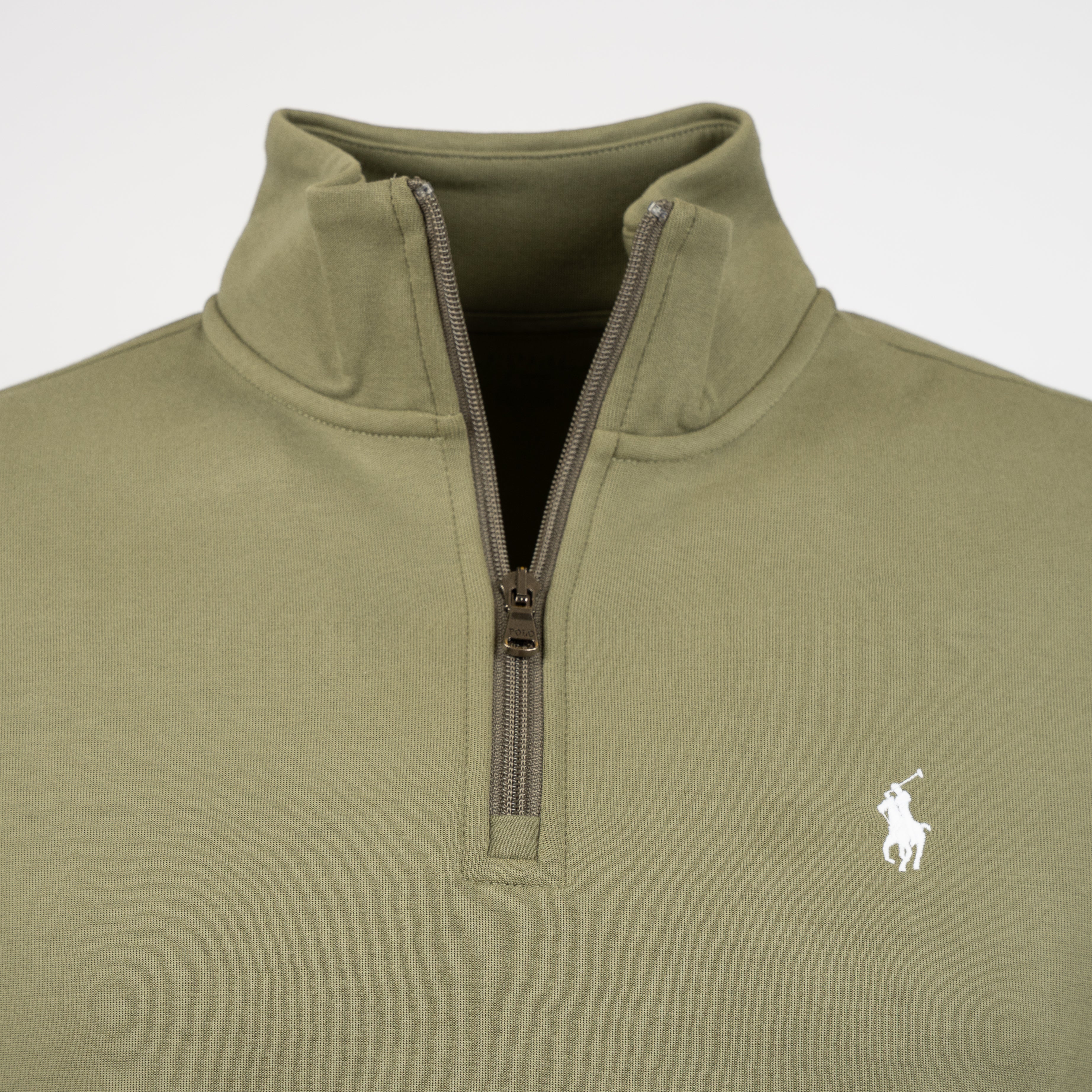 Ralph Lauren Sweater met Rits Groen | Double-Knit