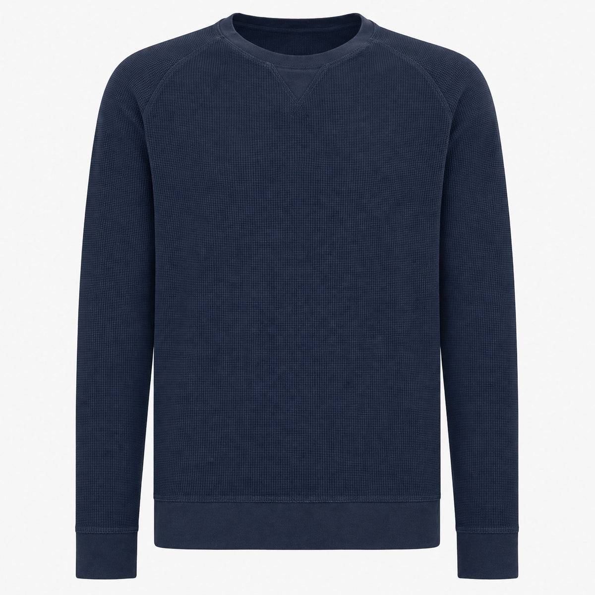 Denham Sweater Donkerblauw | Waffle LS Sweat