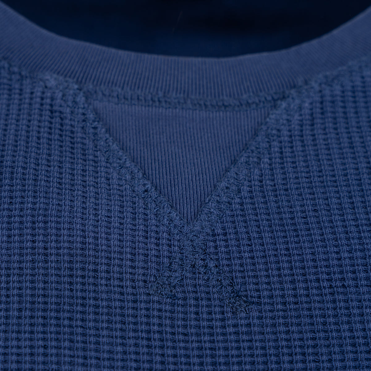 Denham Sweater Donkerblauw | Waffle LS Sweat