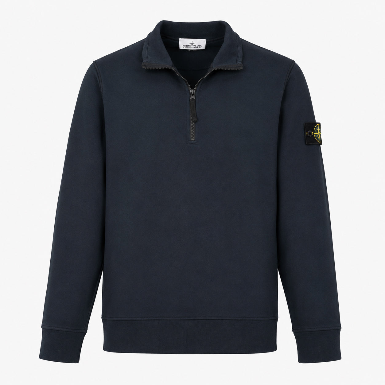 Stone Island Sweater met Rits Blauw | Organic Cotton Fleece