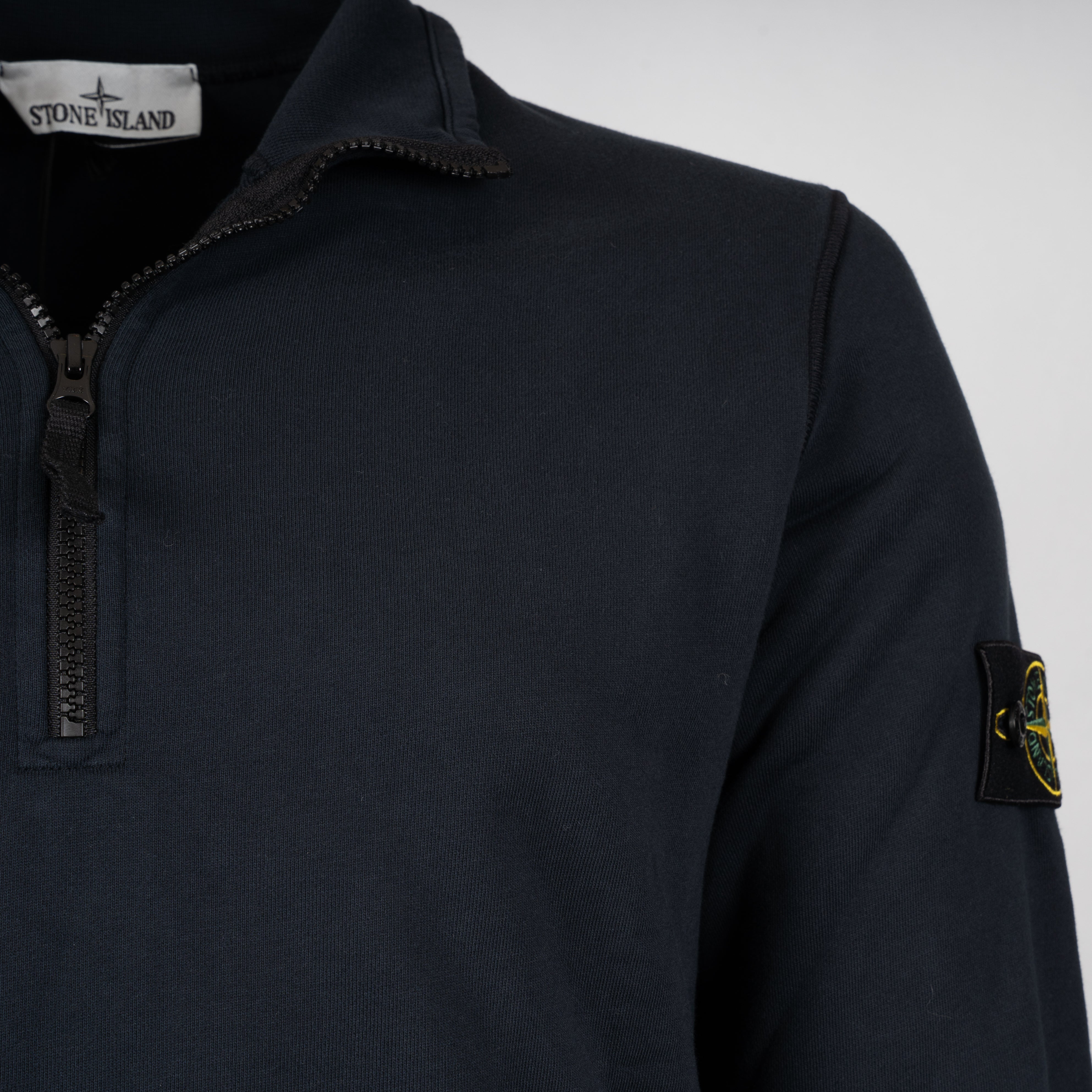 Stone Island Sweater met Rits Blauw | Organic Cotton Fleece