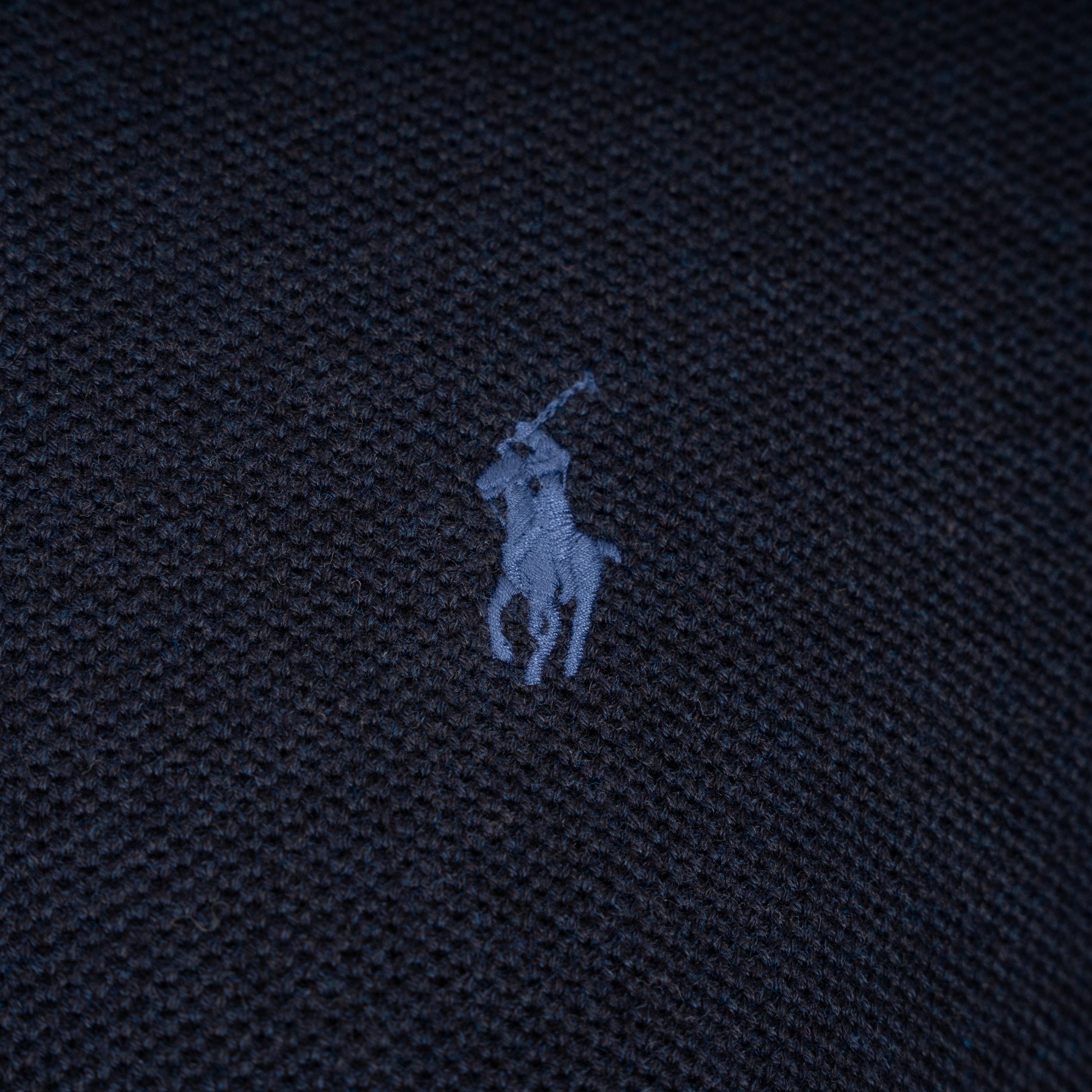 Ralph Lauren Gebreide Trui met Rits Blauw | Mesh Cotton