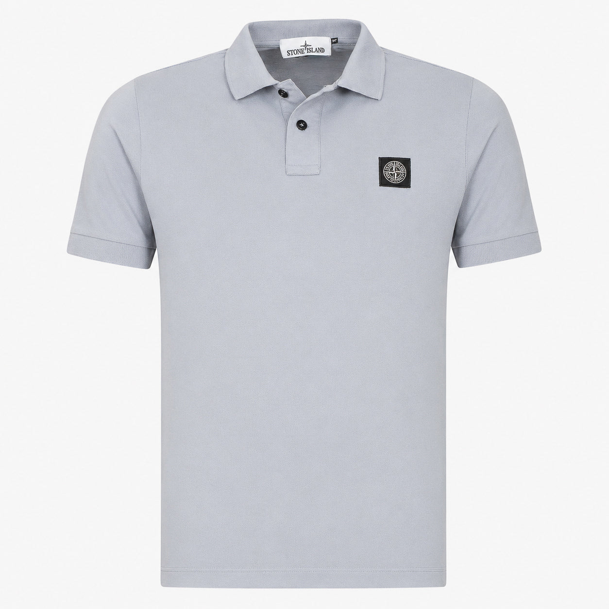 Stone Island Polo Grijs/Blauw | Organic Cotton Piqué