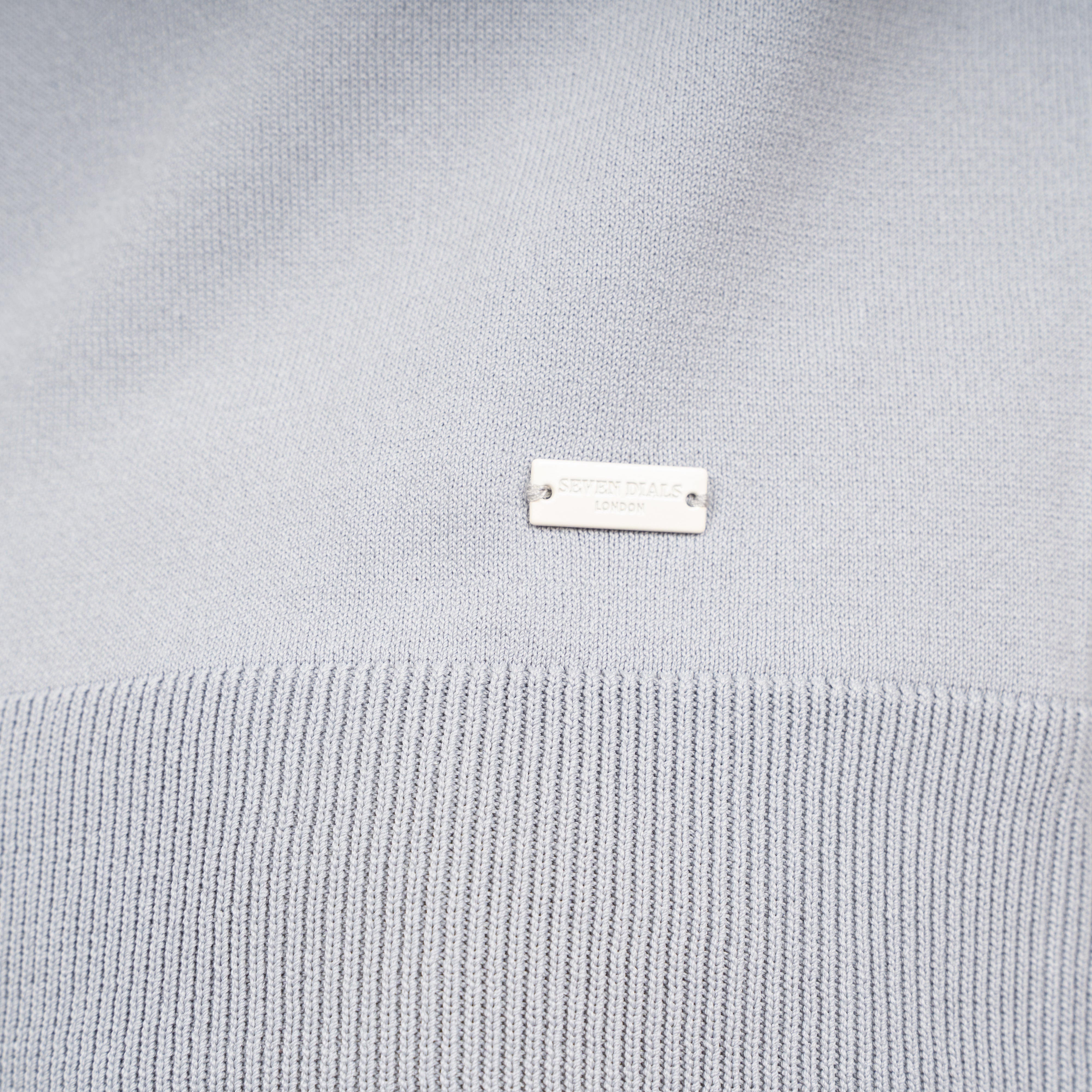SEVEN DIALS Technische Polo met Rits Grijs | Osric
