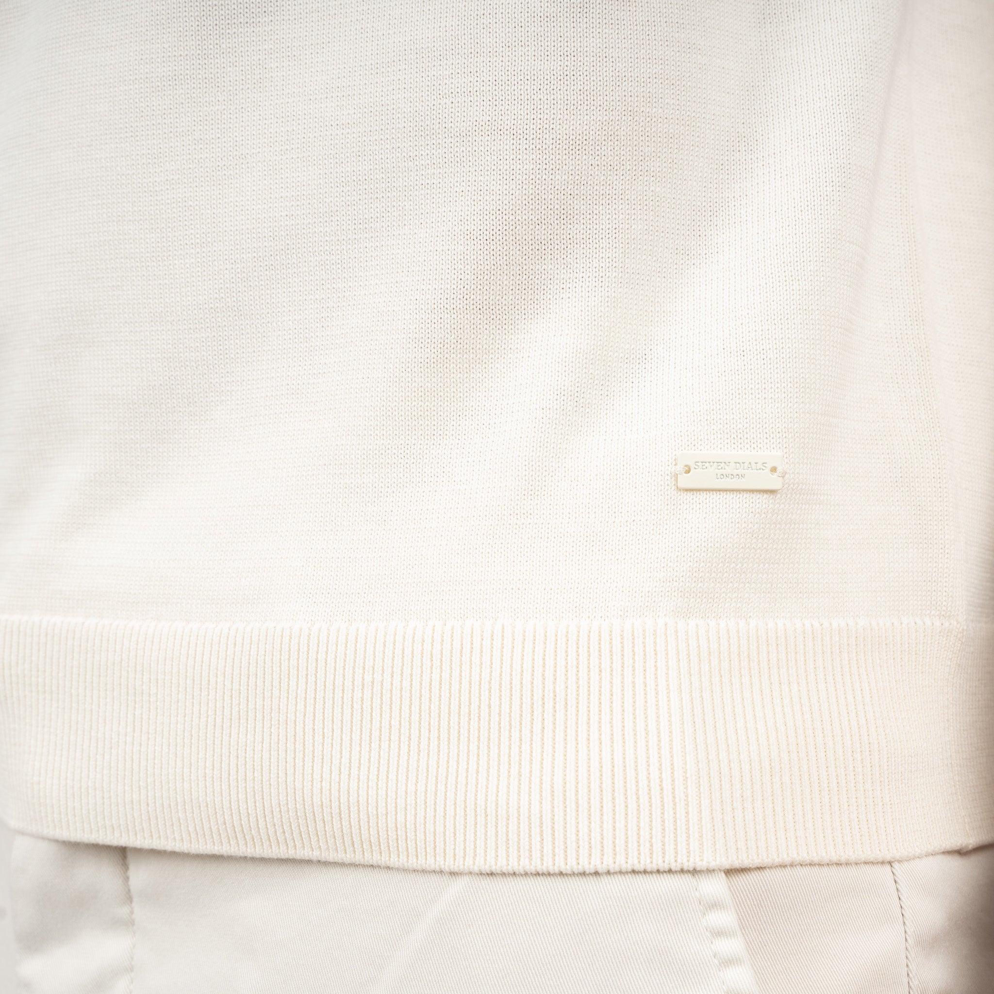SEVEN DIALS Gebreide Polo Crème | Fillin