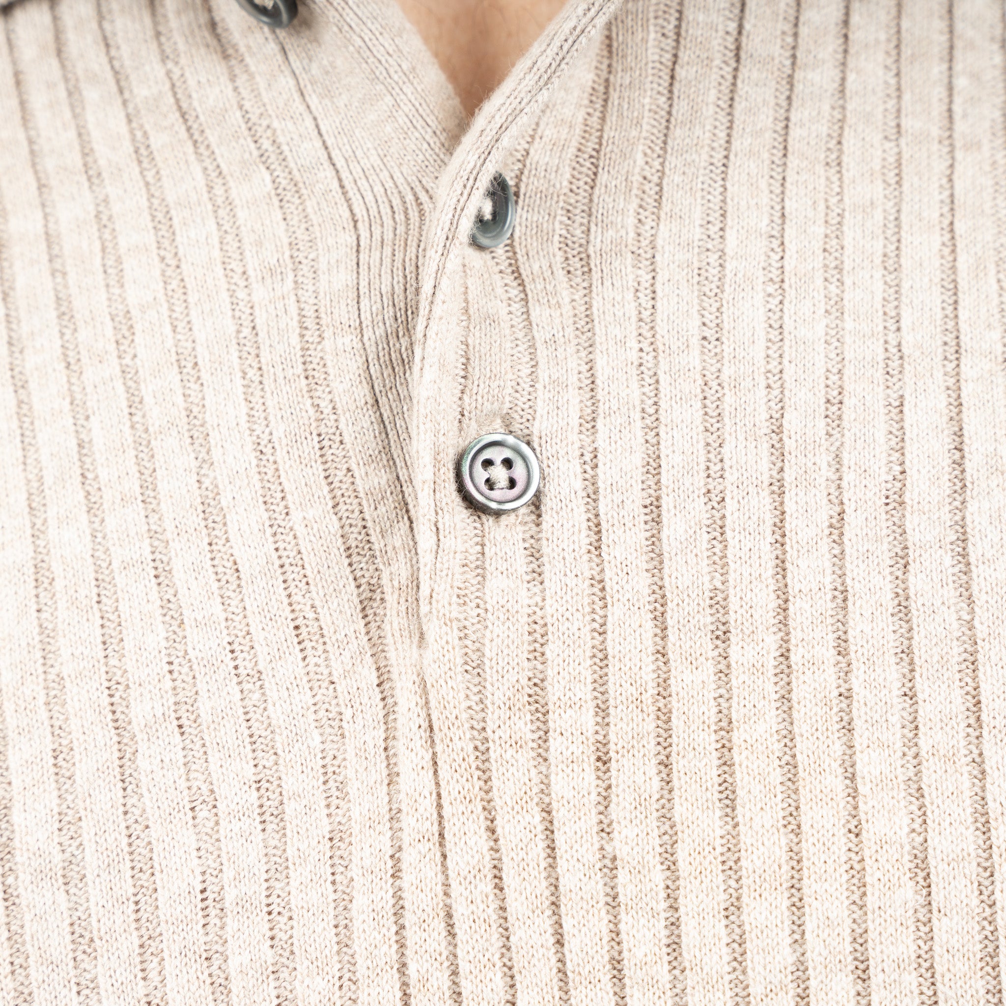 SEVEN DIALS Gebreide Polo Beige | Rio