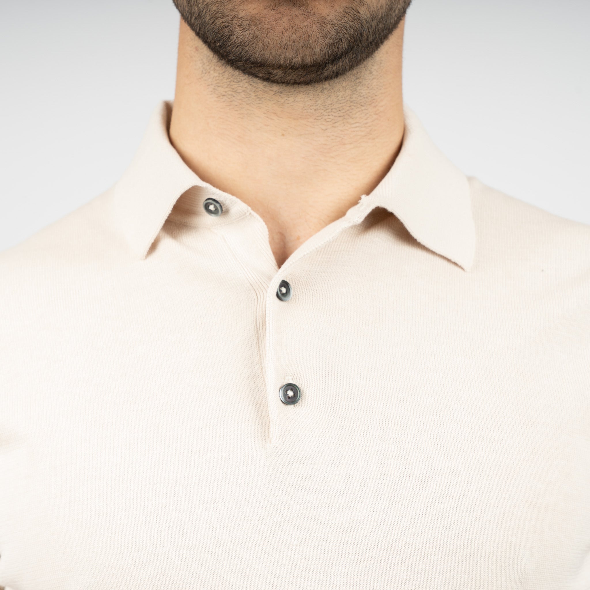 SEVEN DIALS Gebreide Polo Beige | Fillin