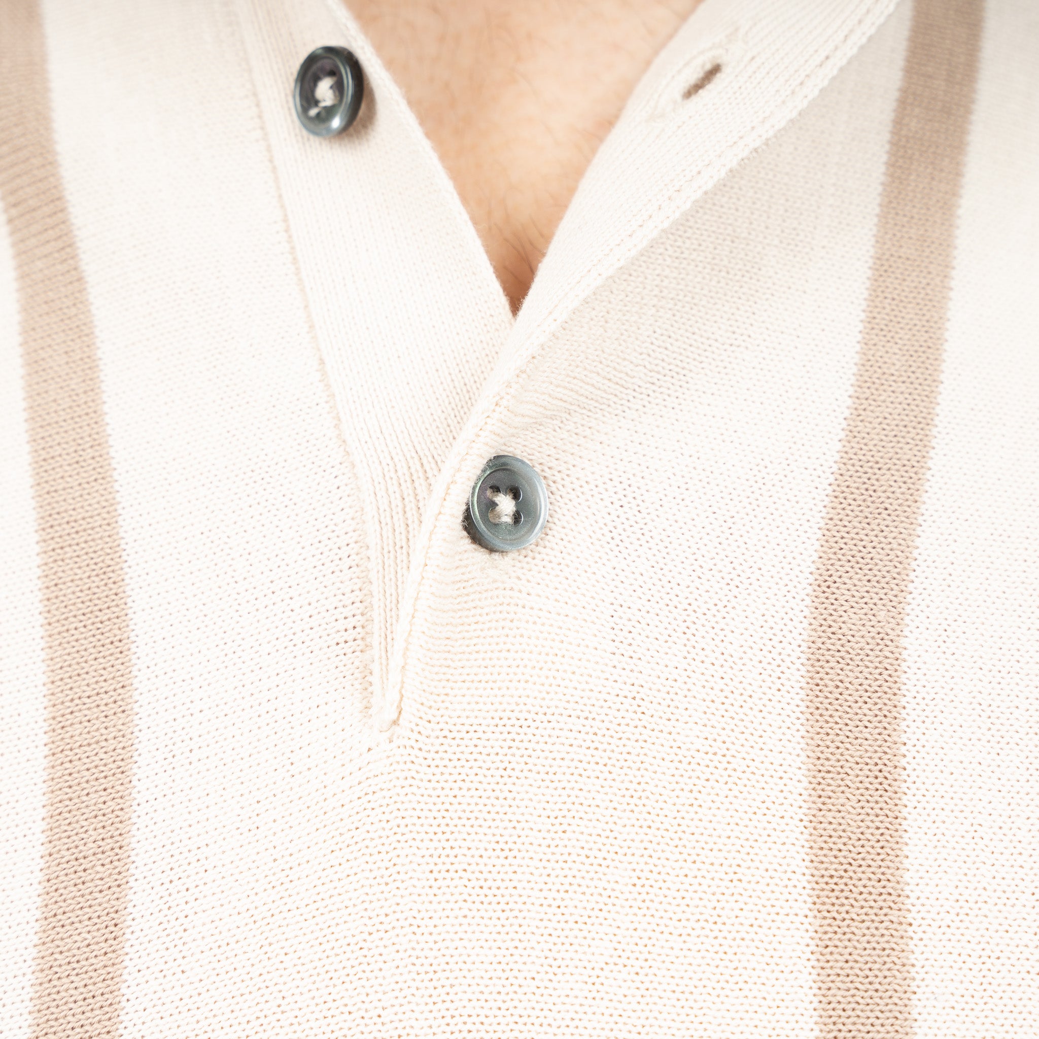 SEVEN DIALS Gebreide Polo Crème | Rayan