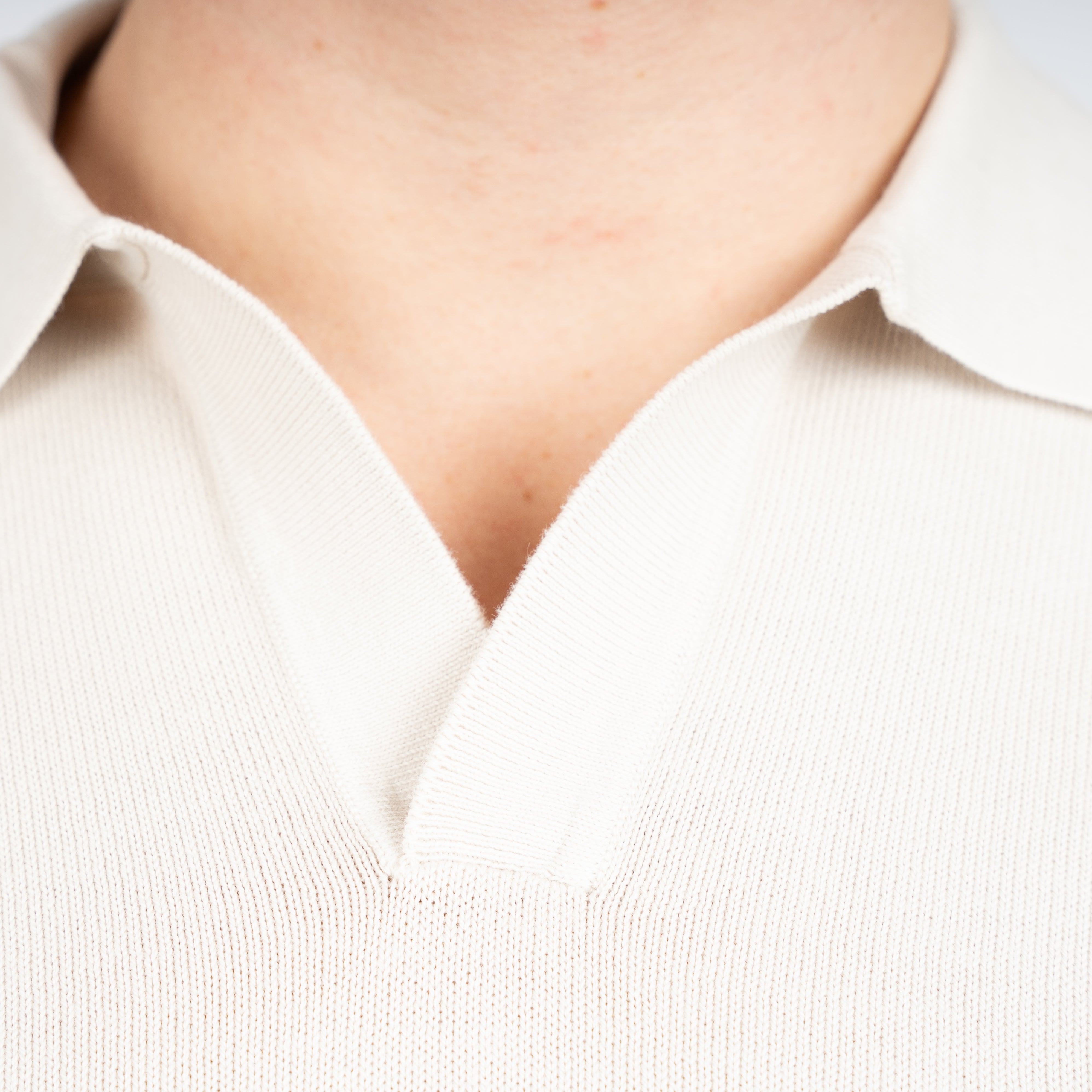 Gran Sasso Buttonless Polo Beige | Egyptian Cotton