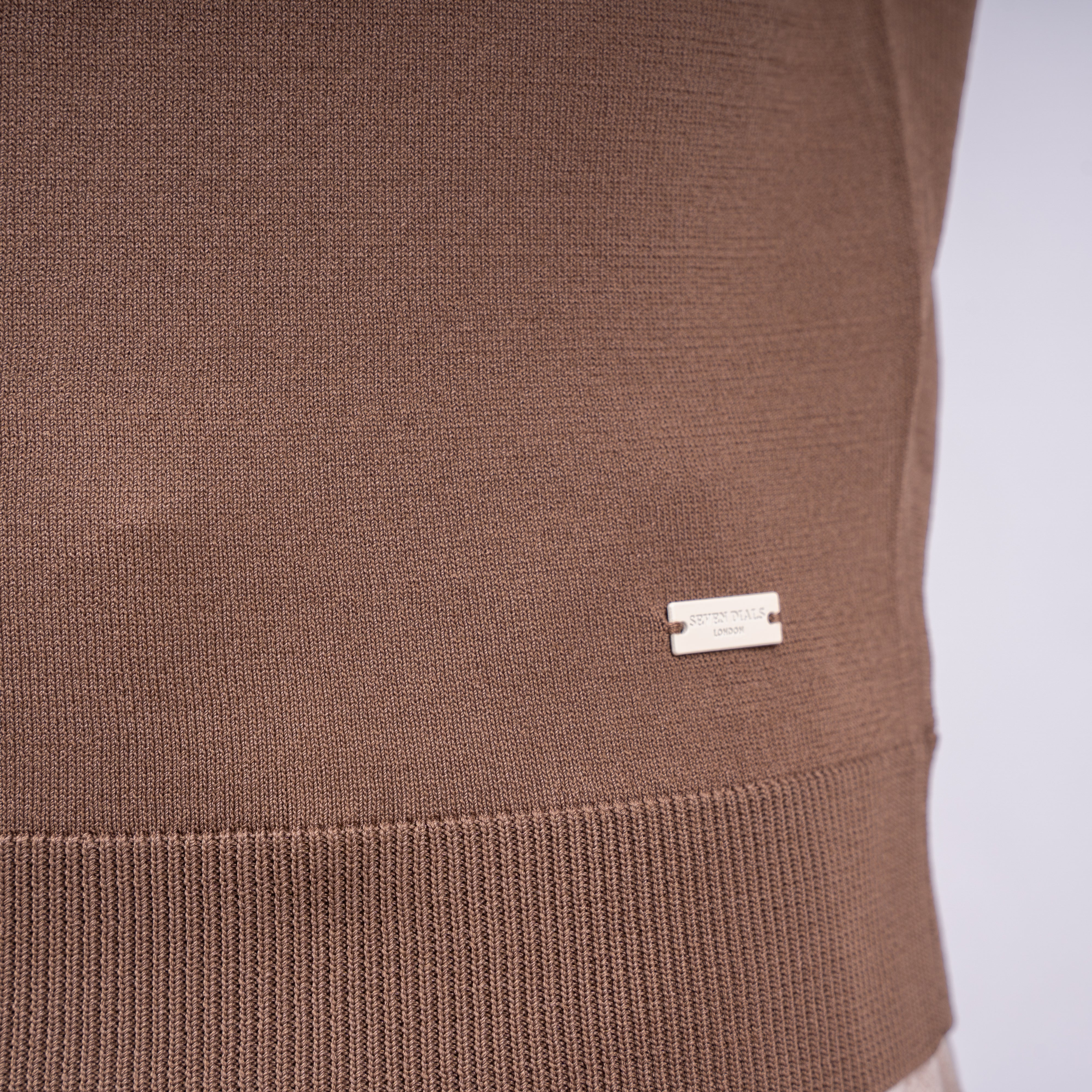 SEVEN DIALS Technische Polo met Rits Roestbruin | Osric