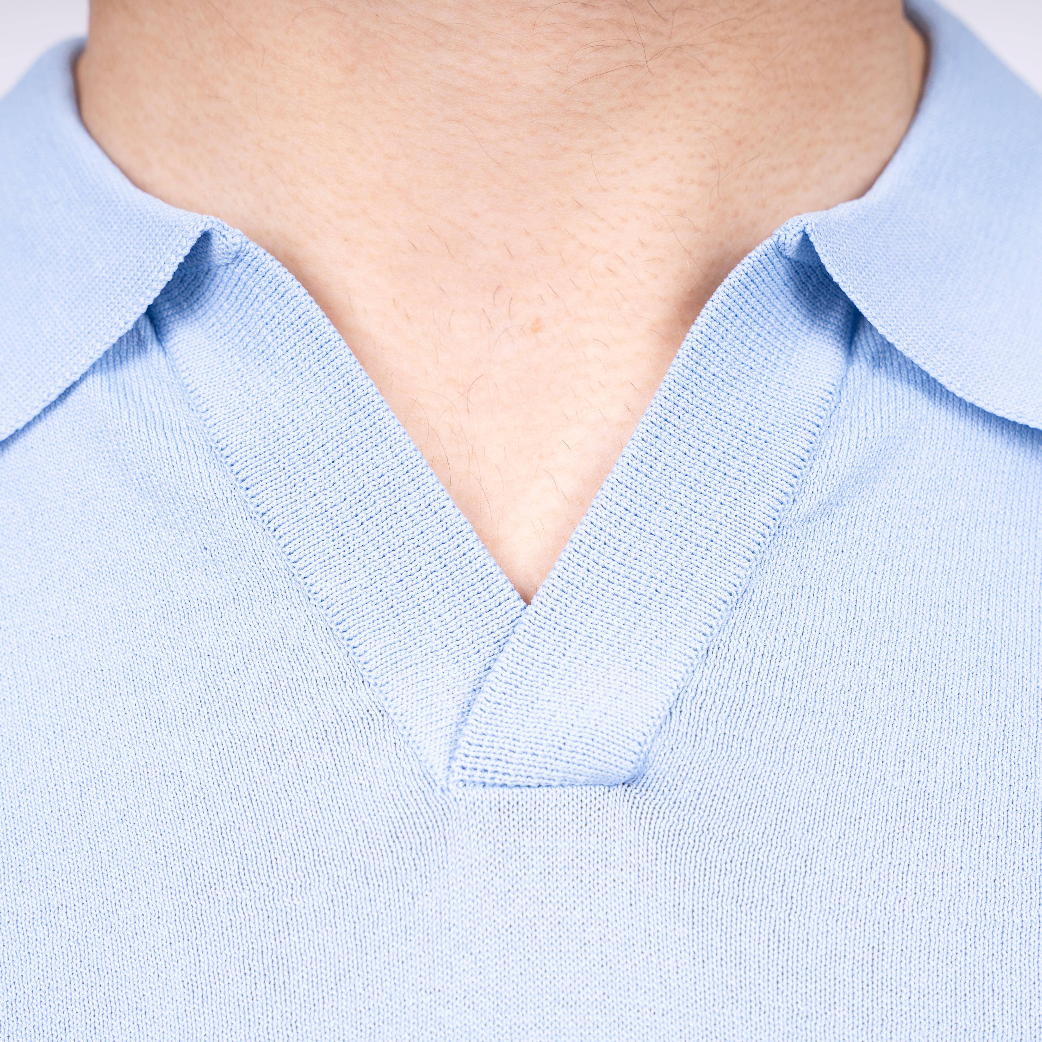 SEVEN DIALS Technische Buttonless Polo Lichtblauw | Hayden