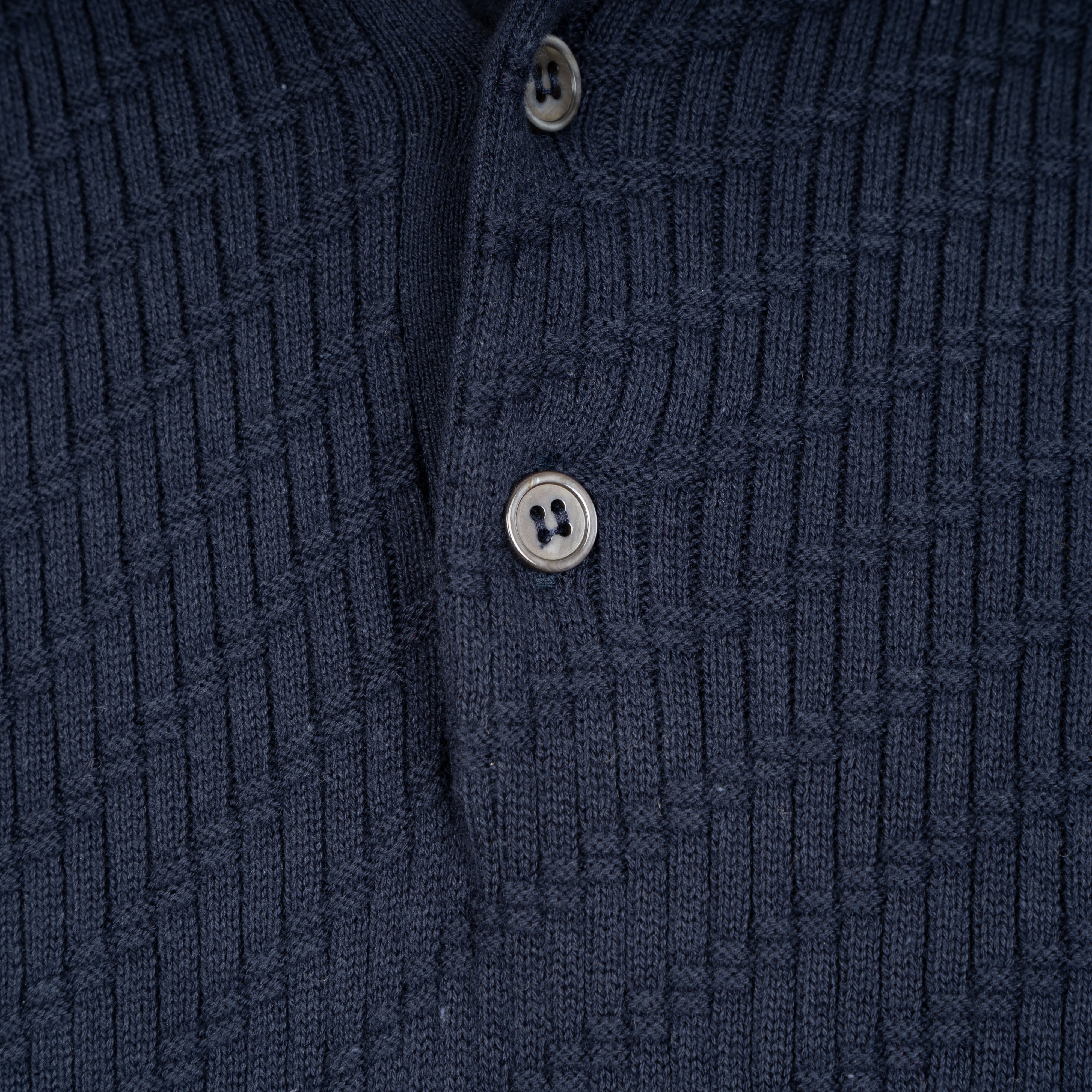 SEVEN DIALS Gebreide Polo Blauw | Adrin