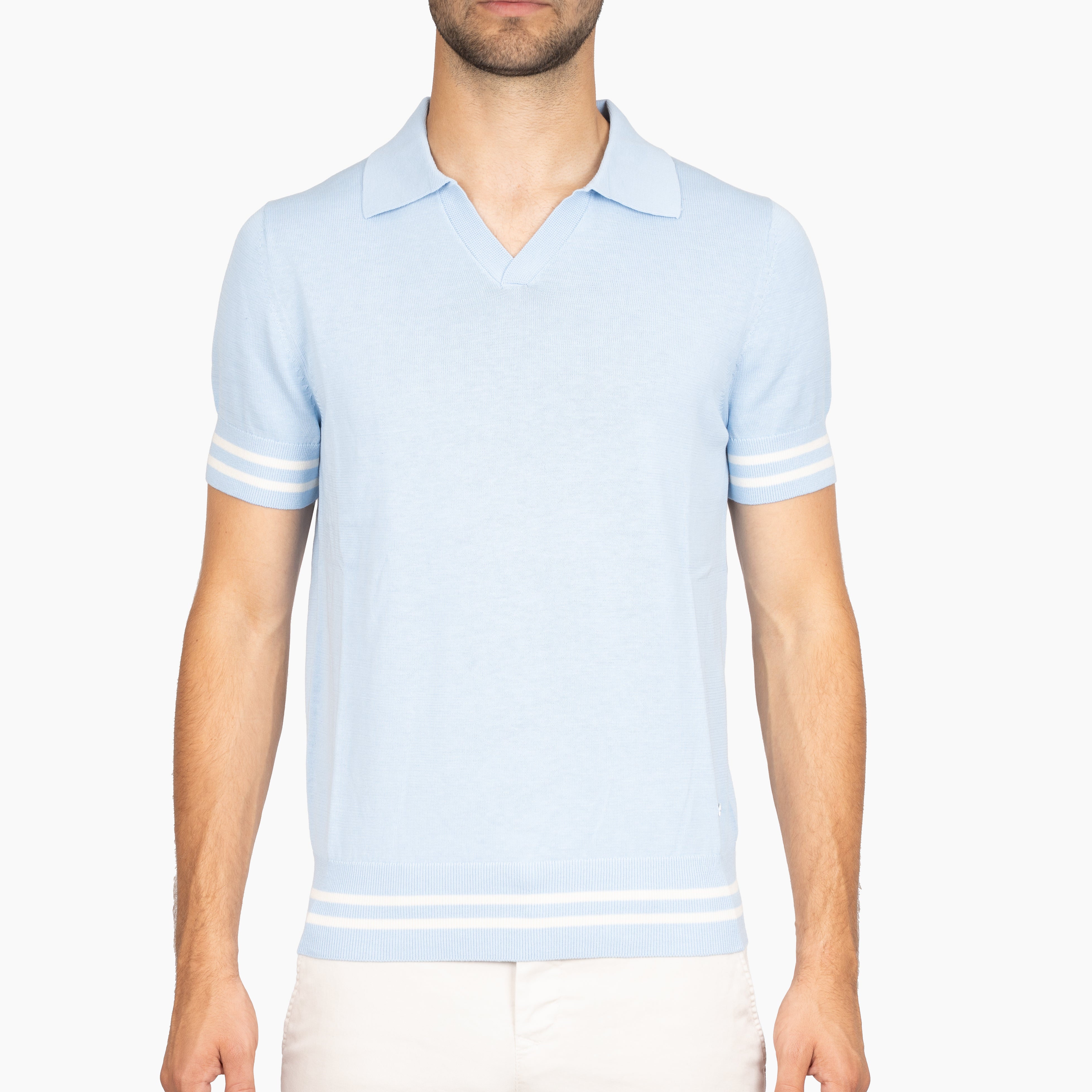 SEVEN DIALS Buttonless Polo Lichtblauw | Fido