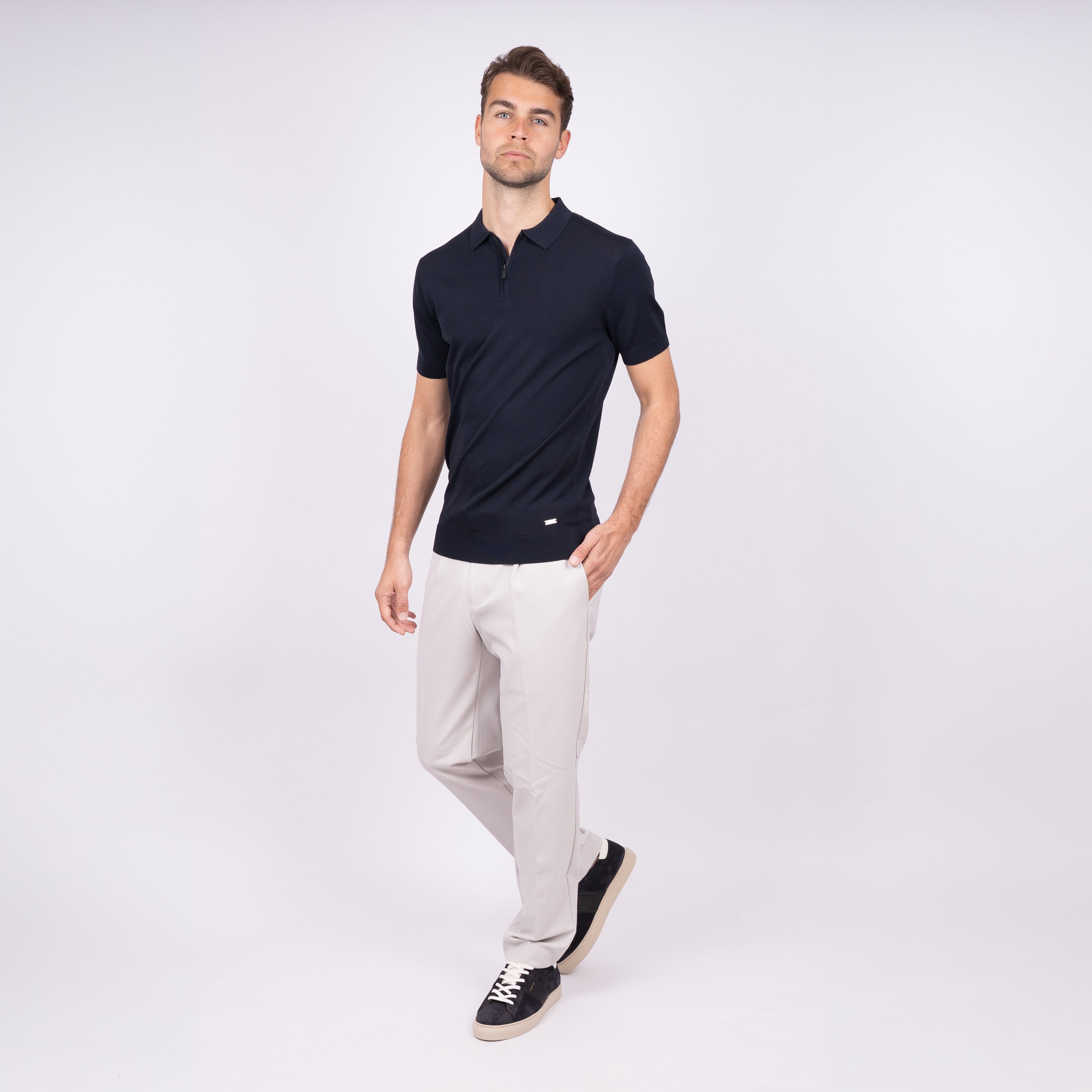 SEVEN DIALS Technische Polo met Rits Blauw | Osric