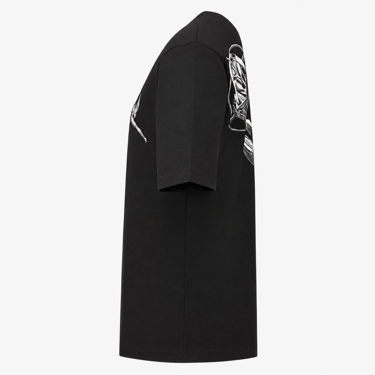 Filling Pieces T-Shirt Backprint Zwart | Boxy Chrome Trophy Black