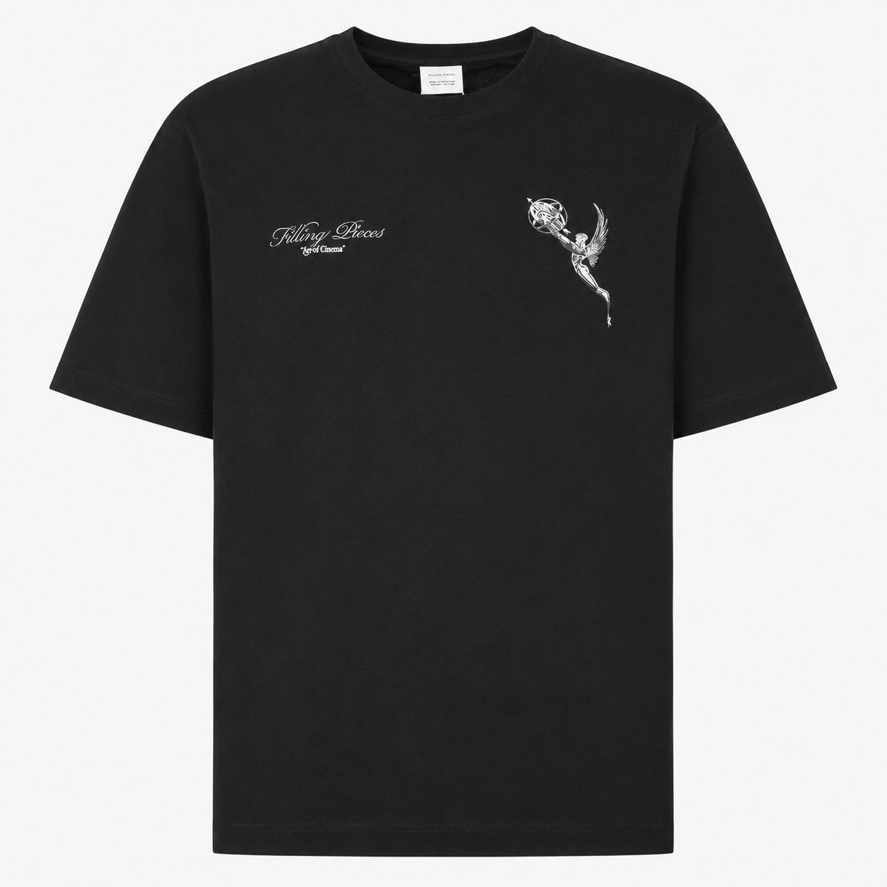 Filling Pieces T-Shirt Backprint Zwart | Boxy Chrome Trophy Black