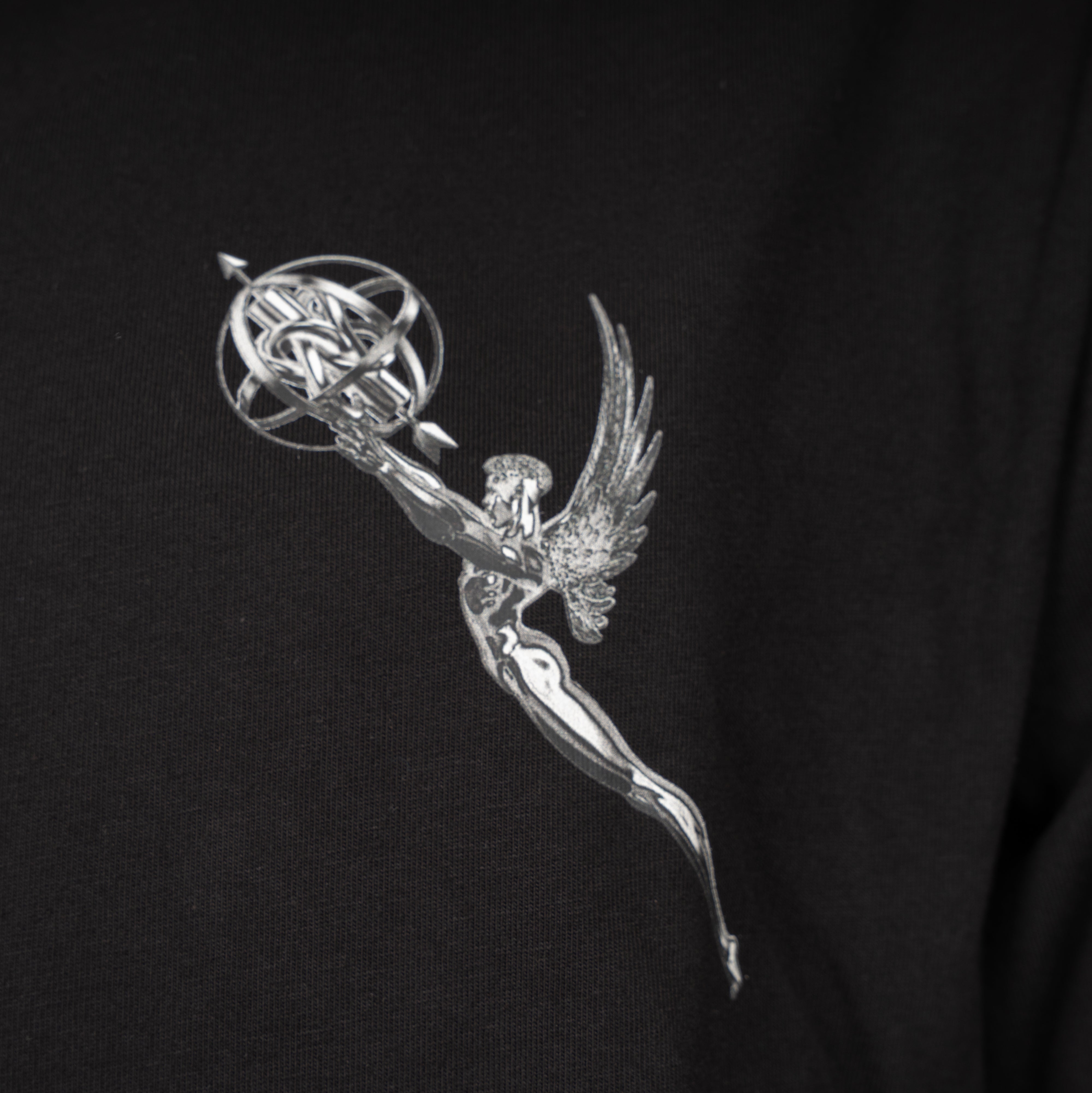 Filling Pieces T-Shirt Backprint Zwart | Boxy Chrome Trophy Black