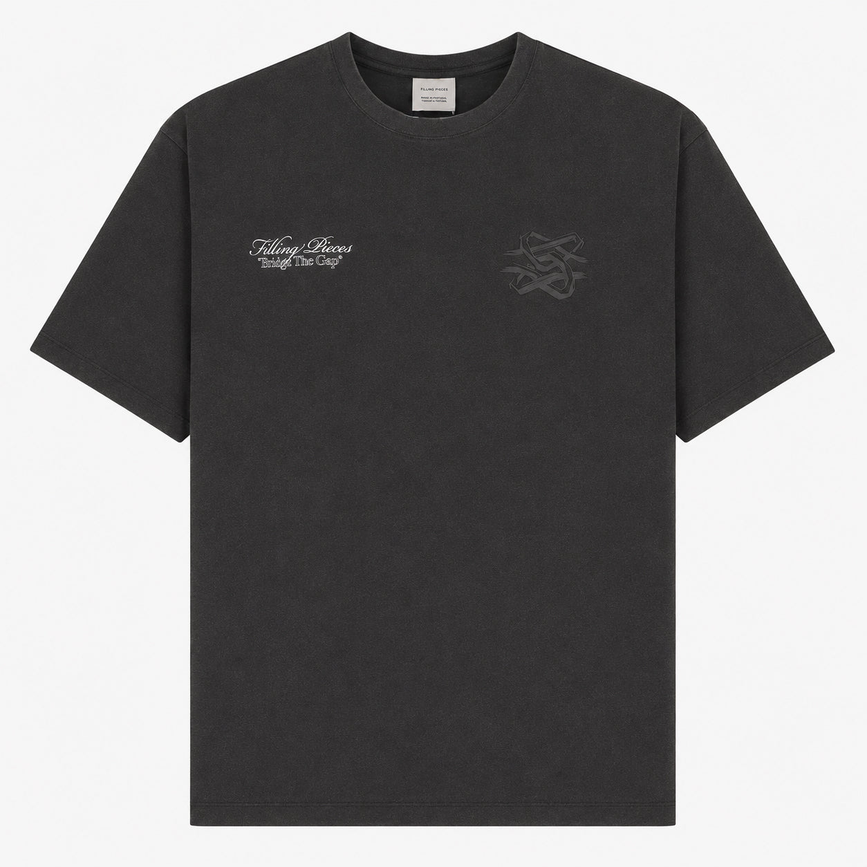 Filling Pieces T-Shirt Backprint Verwassen Zwart | Boxy Bridge The Gap