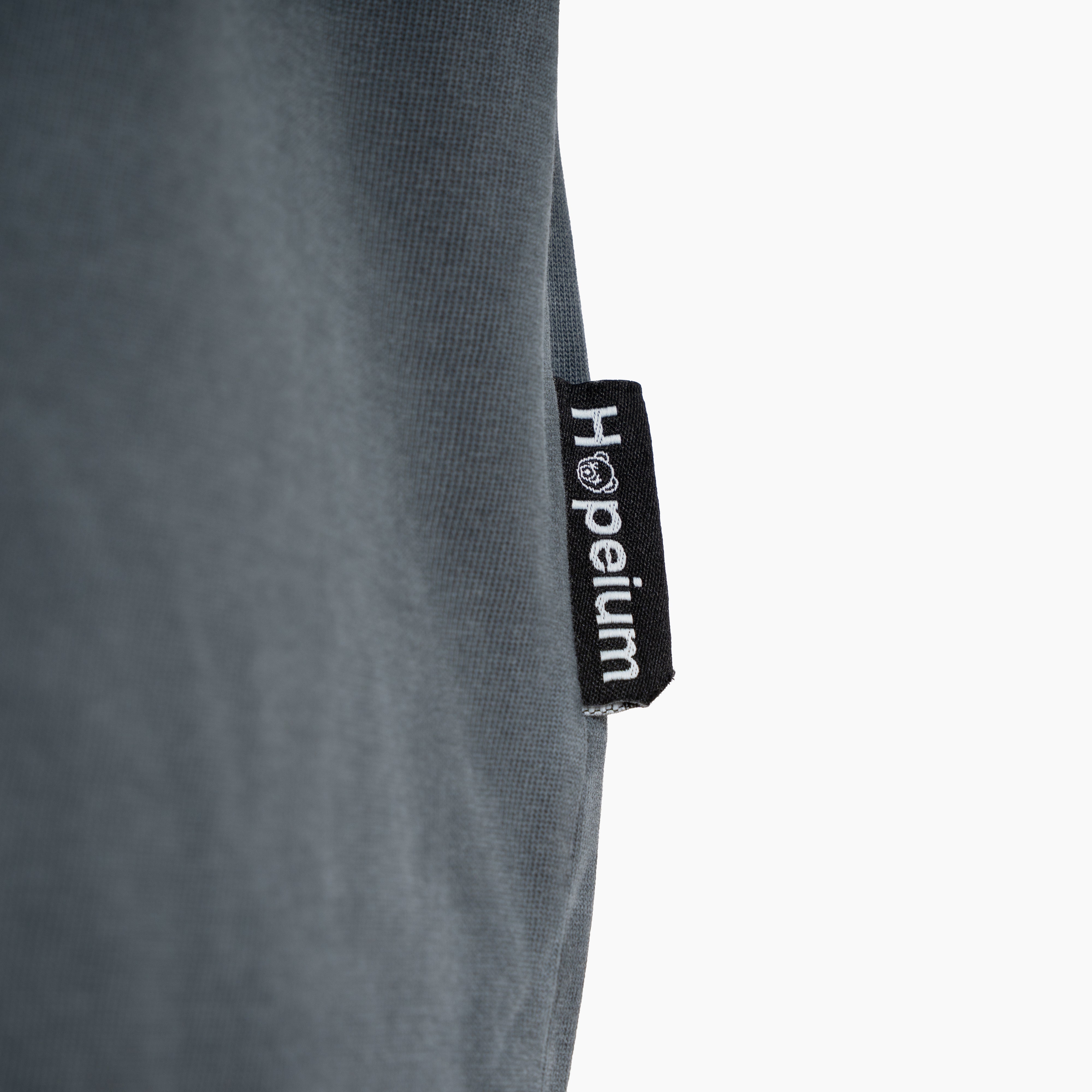 Hopeium T-Shirt Backprint Verwassen Grijs | Logo Tee