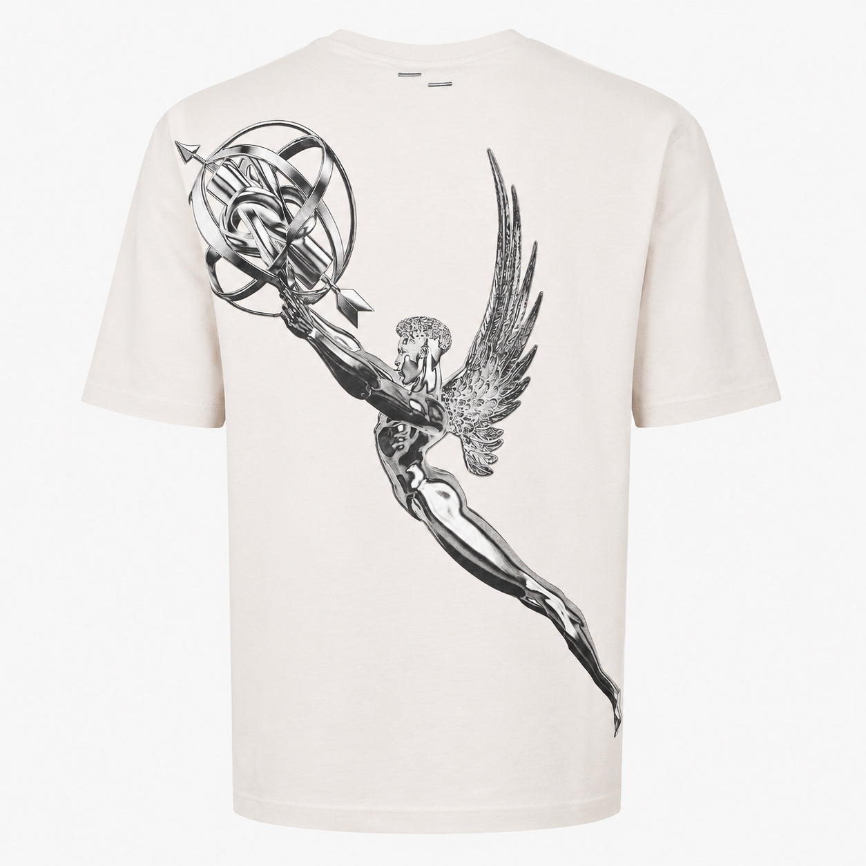 Filling Pieces T-Shirt Backprint Off-White | Boxy Chrome Trophy Black