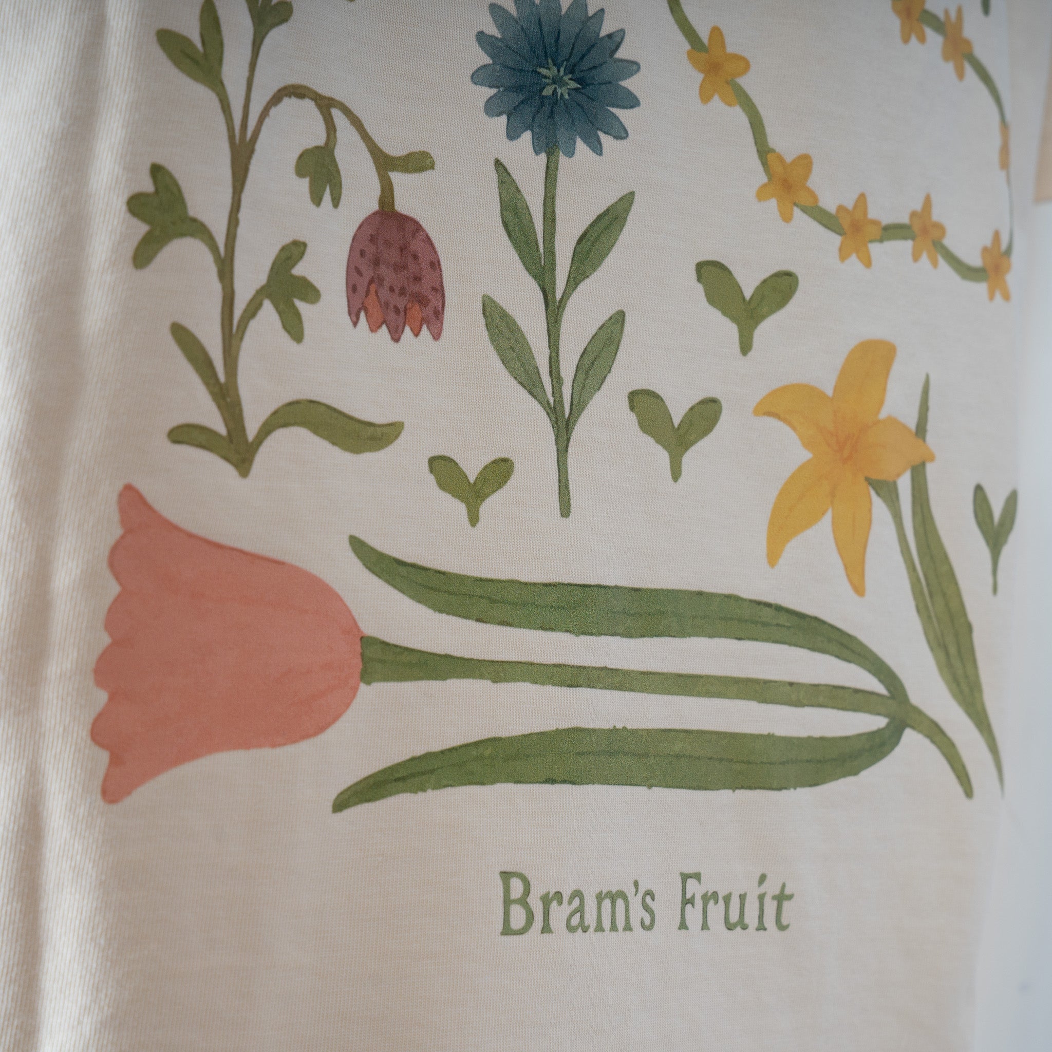 Bram's Fruit T-Shirt Backprint Beige| Botanical Tee