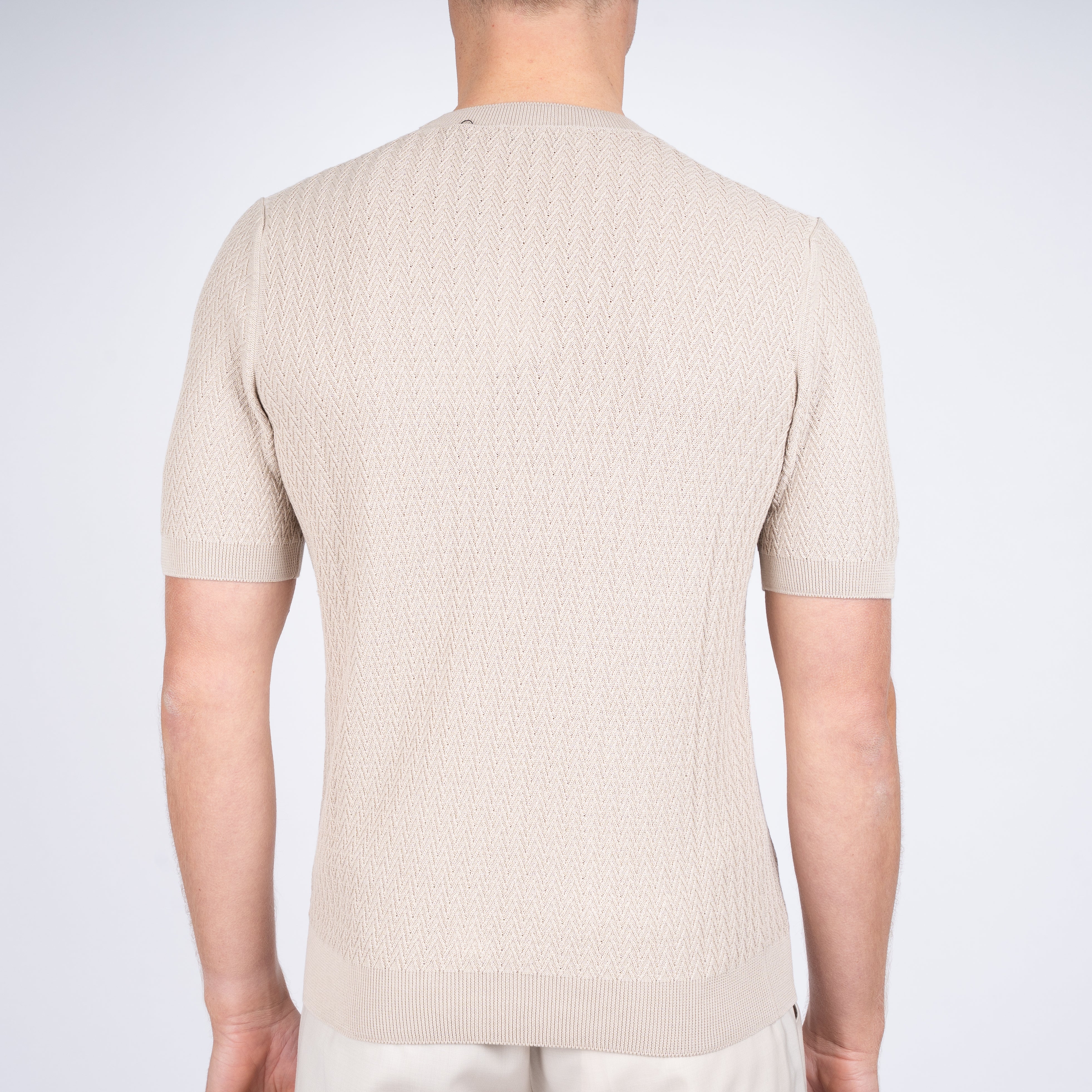 Gran Sasso Gebreid T-Shirt Beige | Fresh Cotton